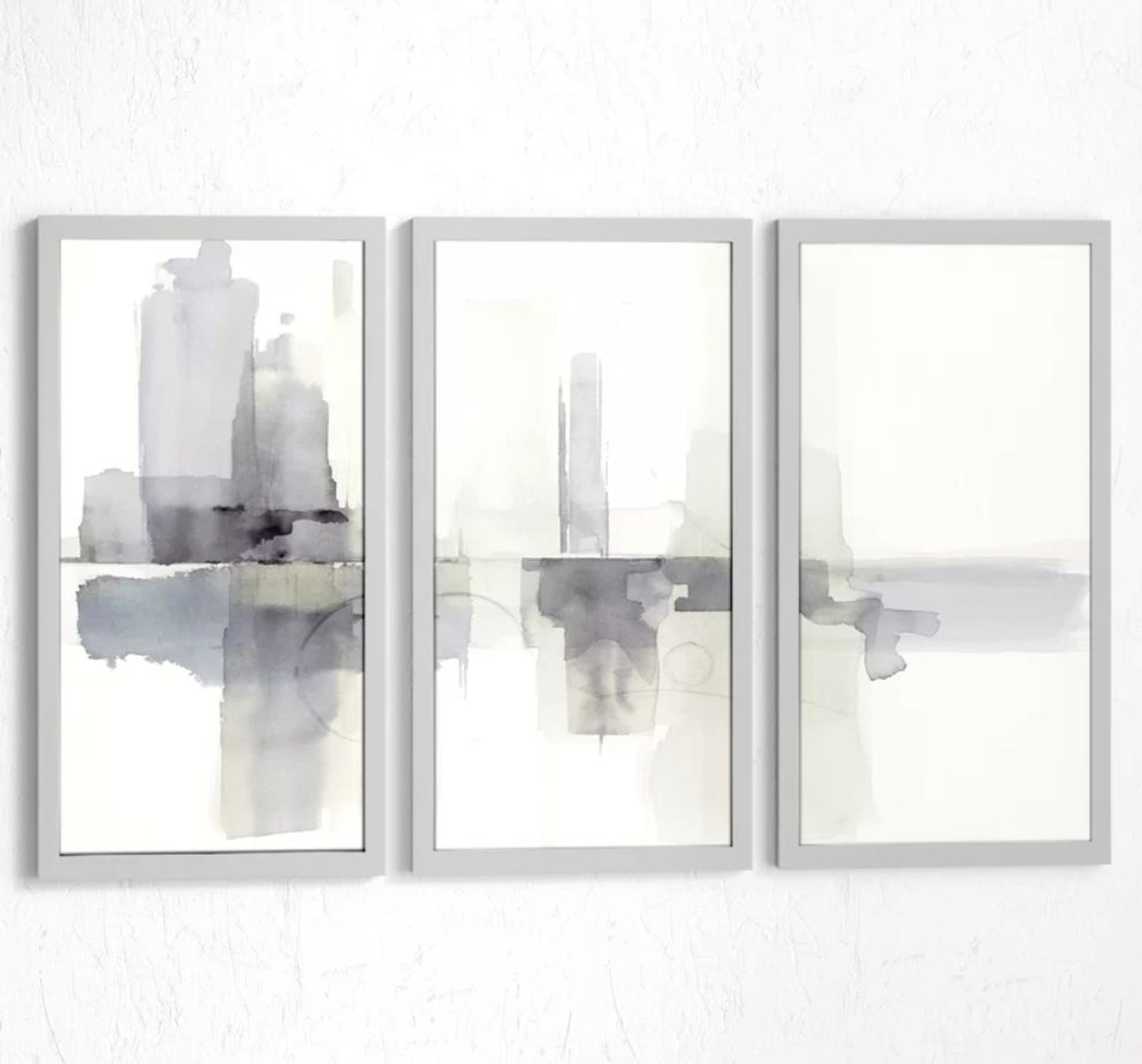 'Improvisation II Gray' Framed Painting Print Multi-Piece Image on Glass - Wayfair