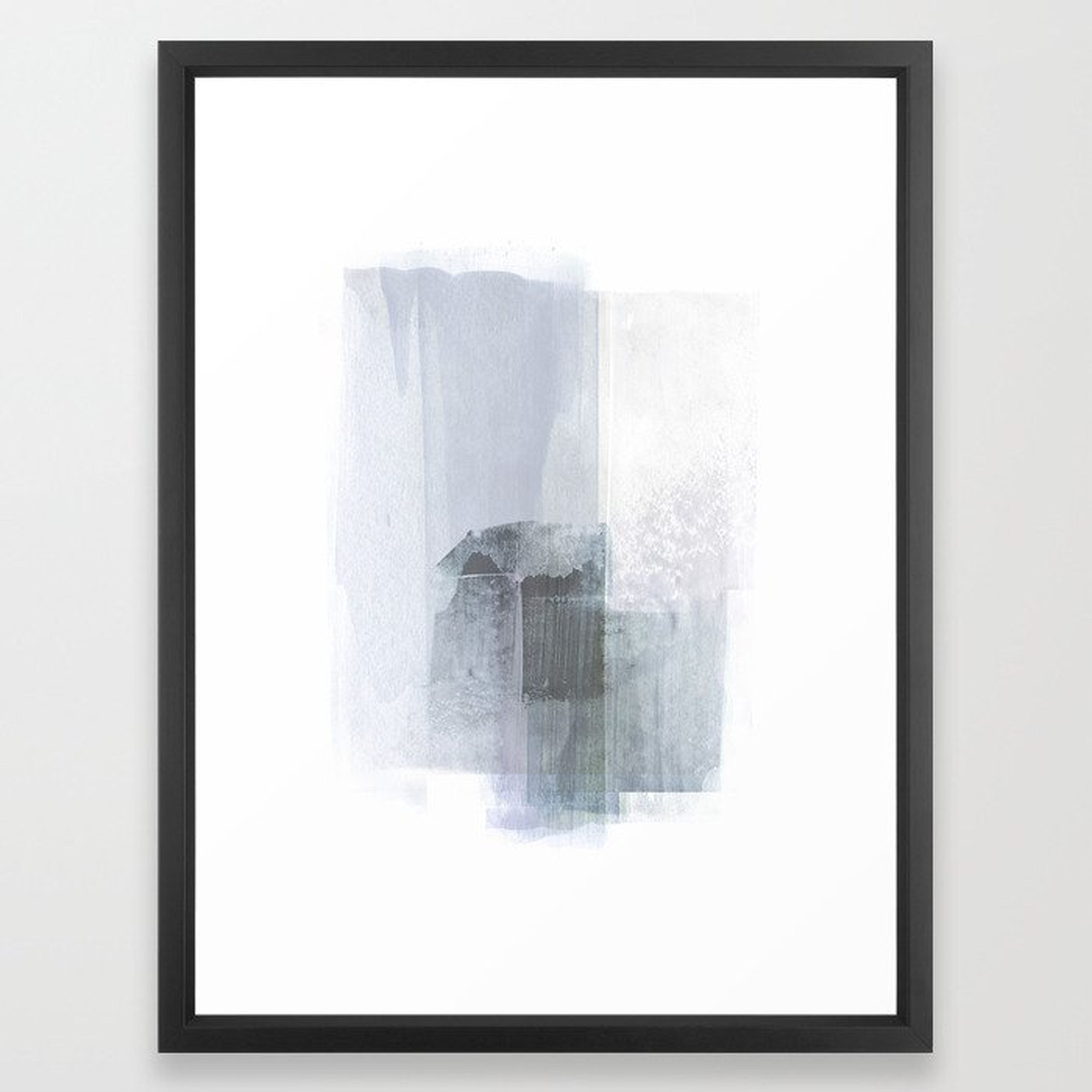 Blue Grey Minimalist Abstract Painting Framed Art Print - Society6