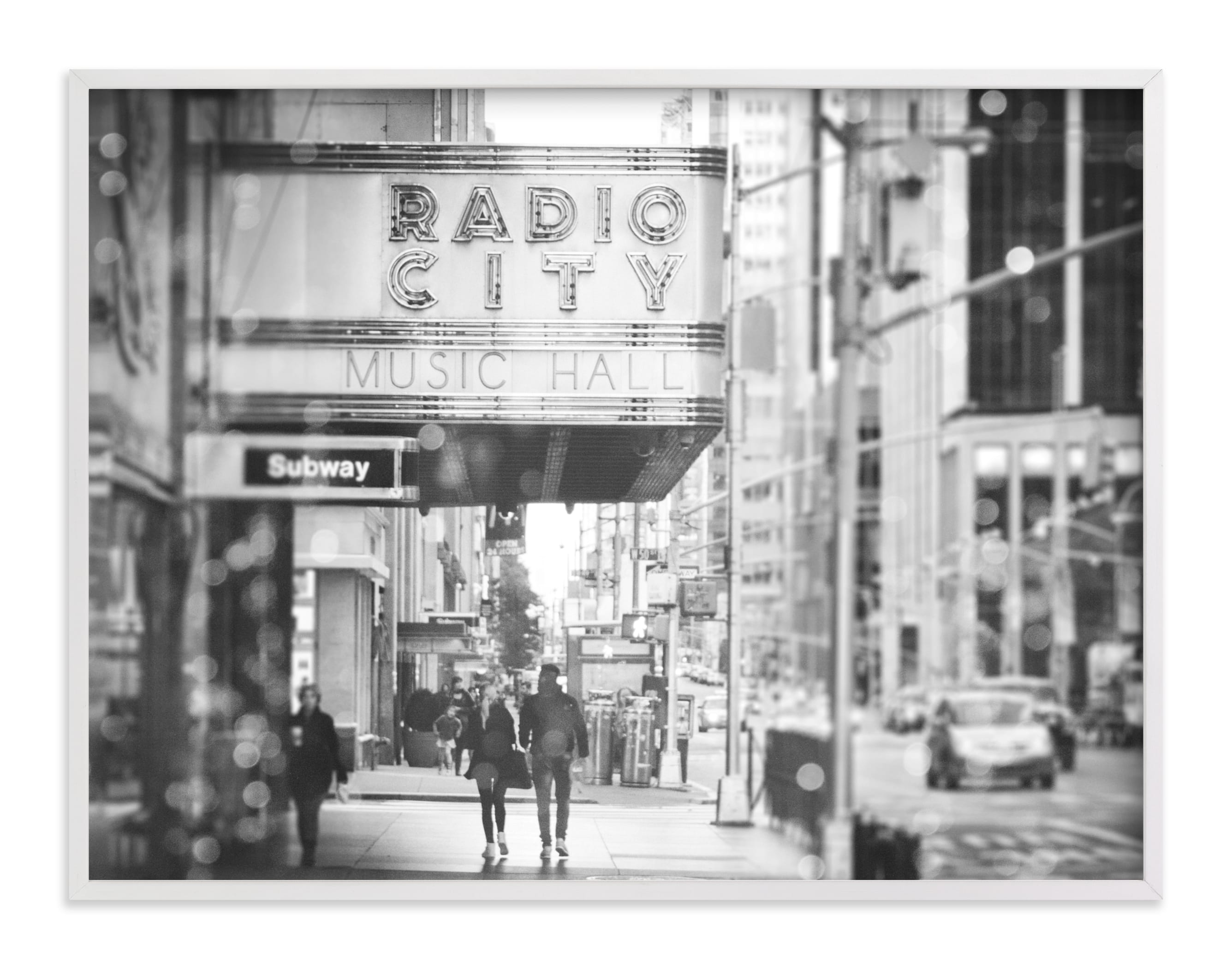Radio City Dream - 40" x 30" - white wood frame - Minted