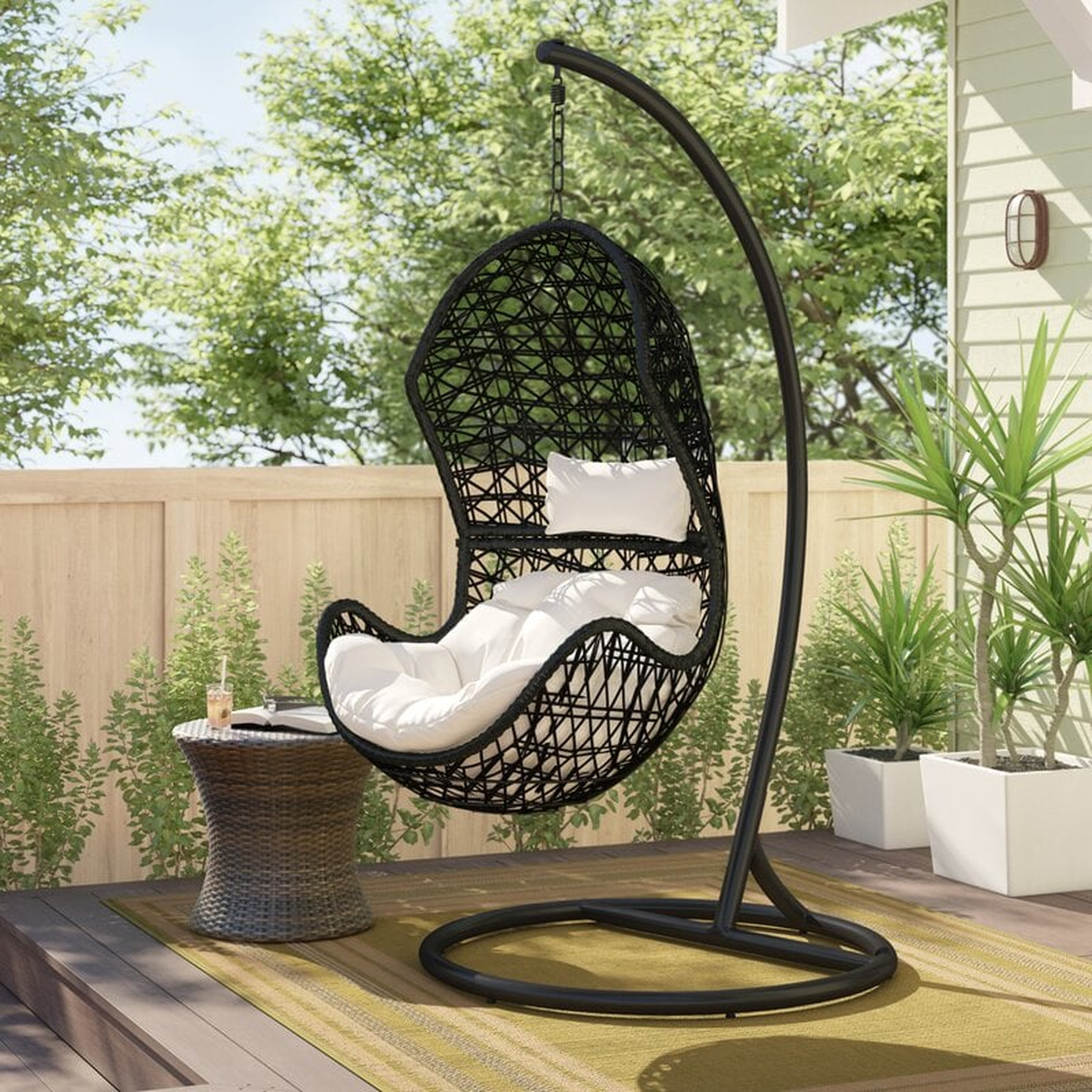 Rosie Porch Swing - Beige seat cushion - Wayfair