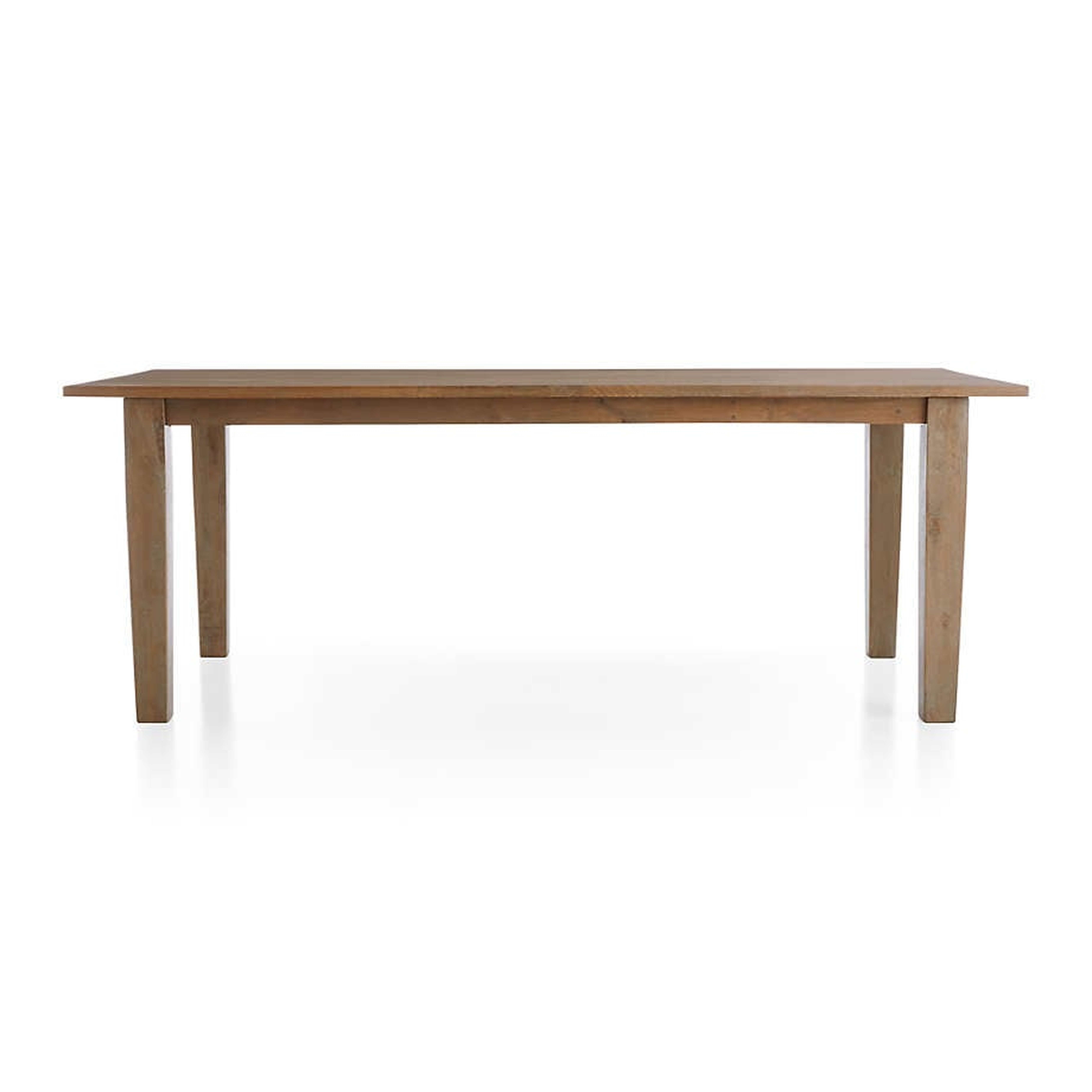 Basque 82" Weathered Light Brown Solid Wood Dining Table - Crate and Barrel