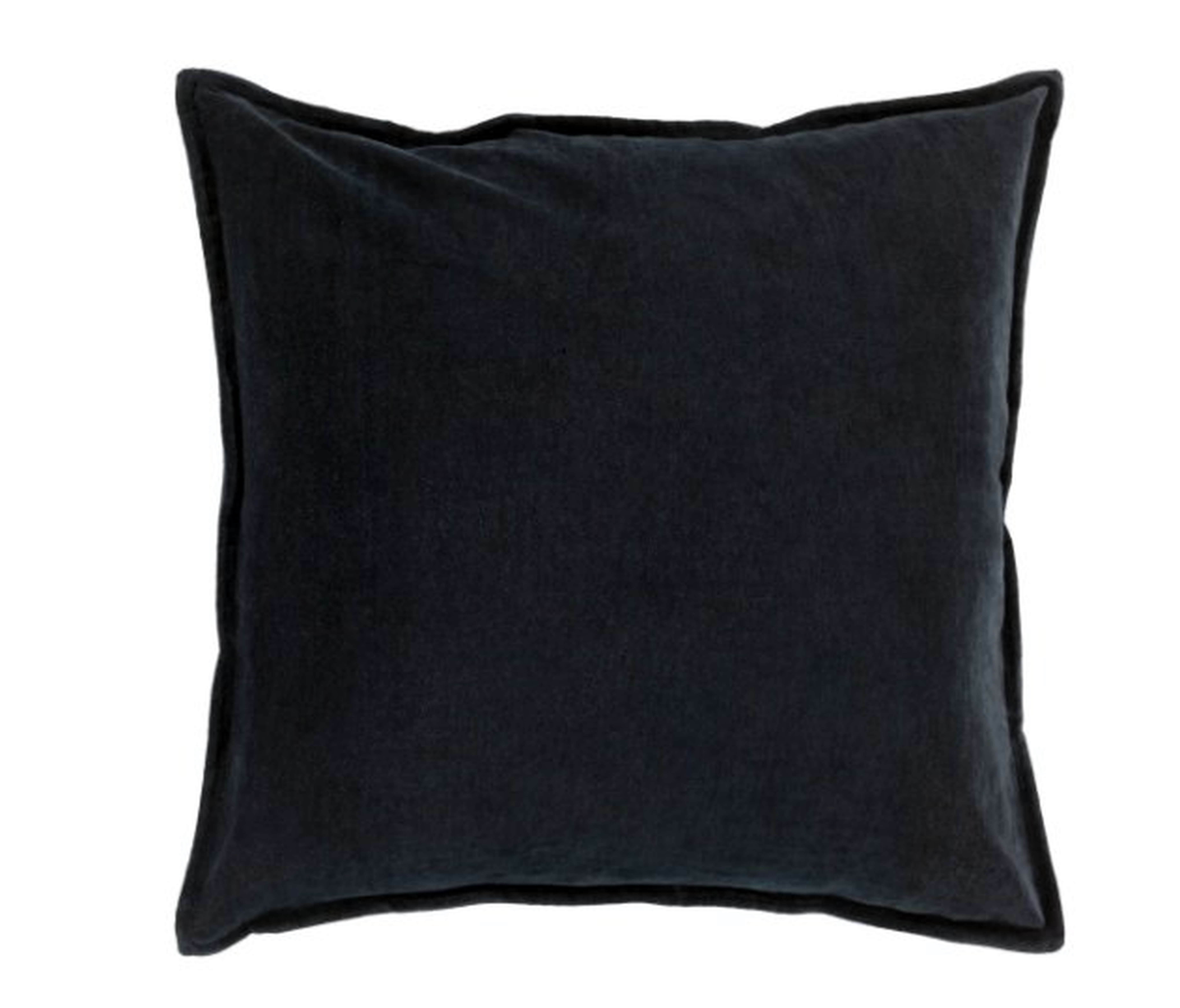Cotton Velvet Throw Pillow, Black, 18" x 18" - Surya