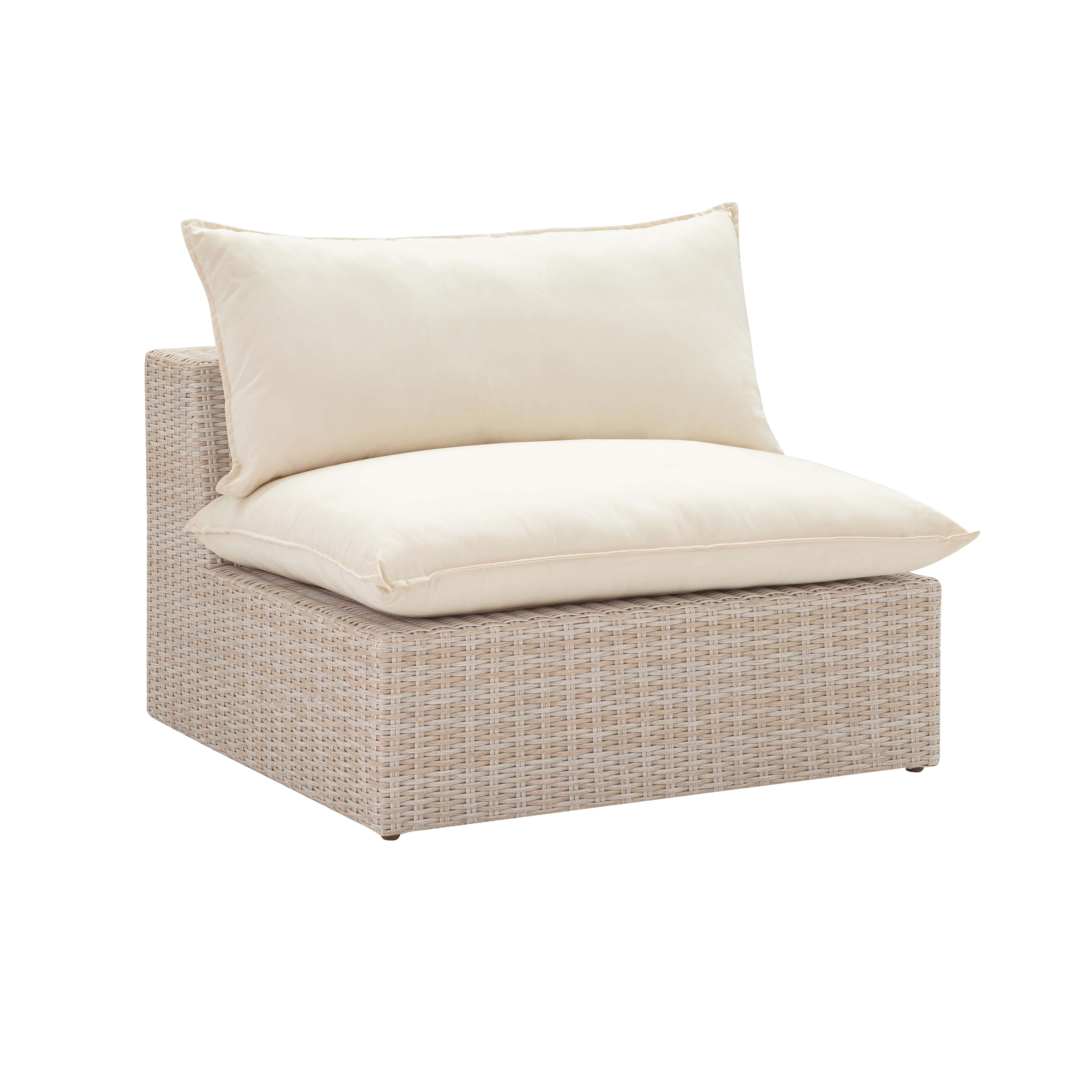 Cali Natural Wicker Outdoor Armless Chair - TOV FURNITURE