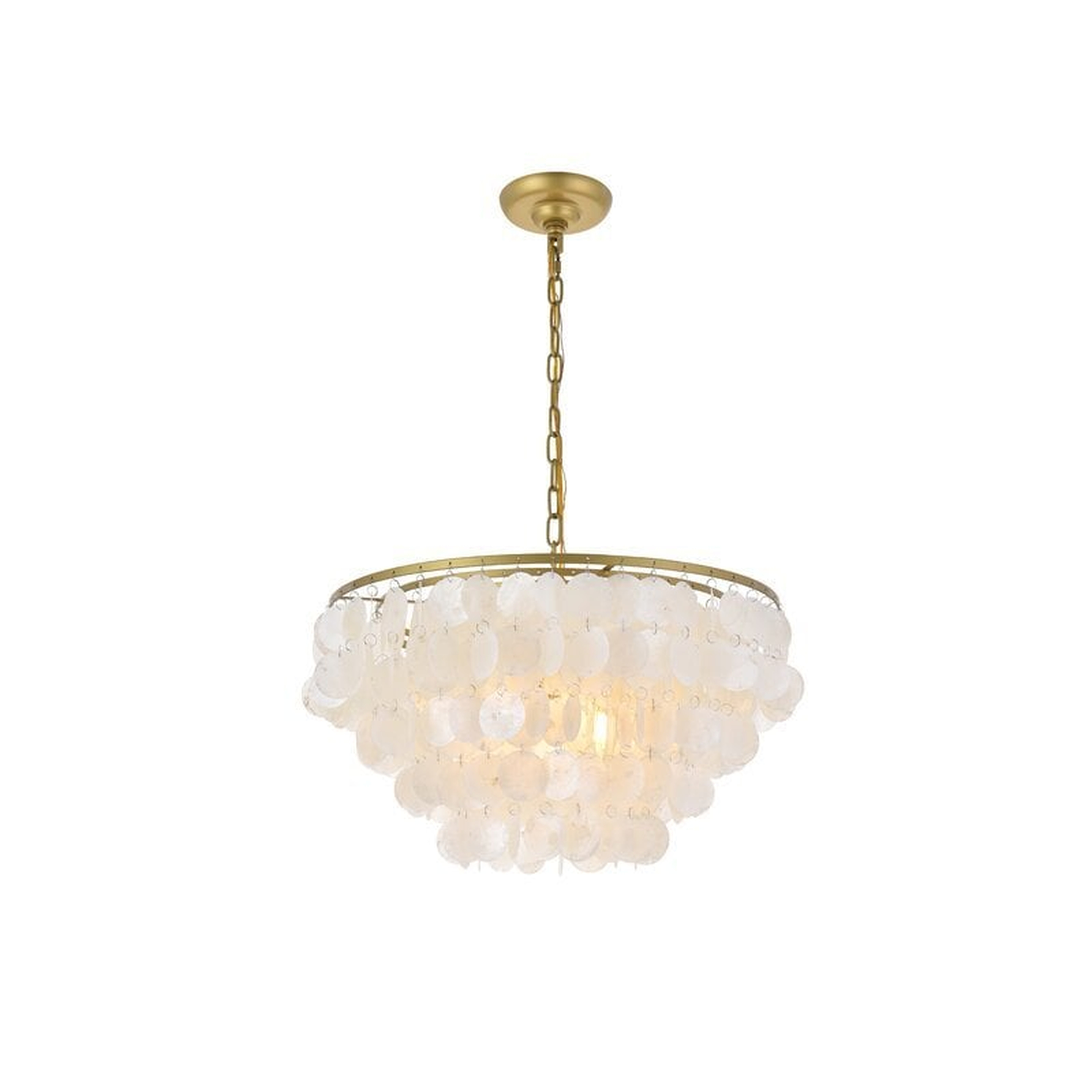 Ellzey 4 - Light Unique / Statement Tiered Pendant with Seashell Accent - Wayfair