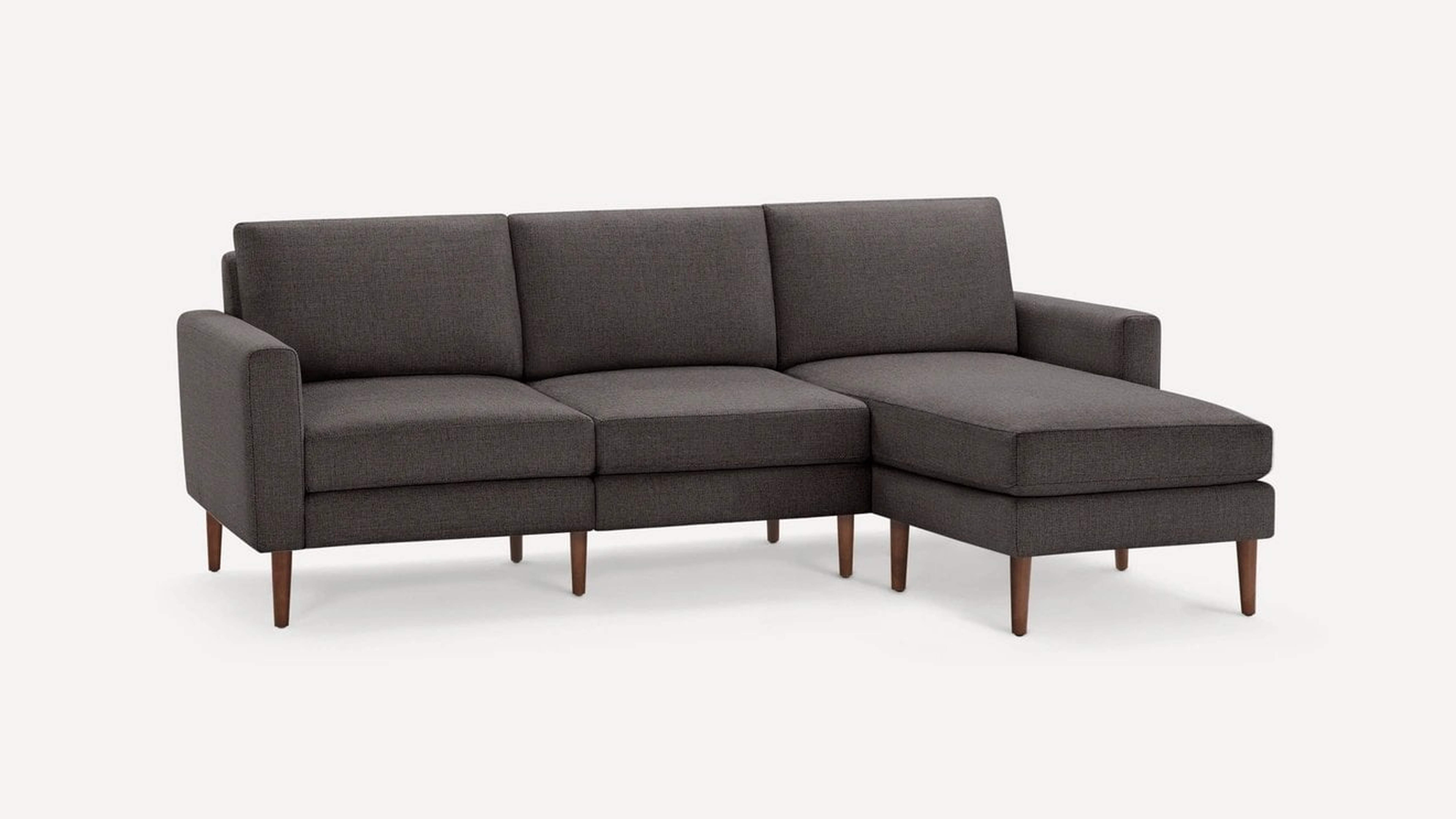 Nomad Sofa Sectional in Charcoal, Walnut Legs, Leg Finish: WalnutLegs - Burrow