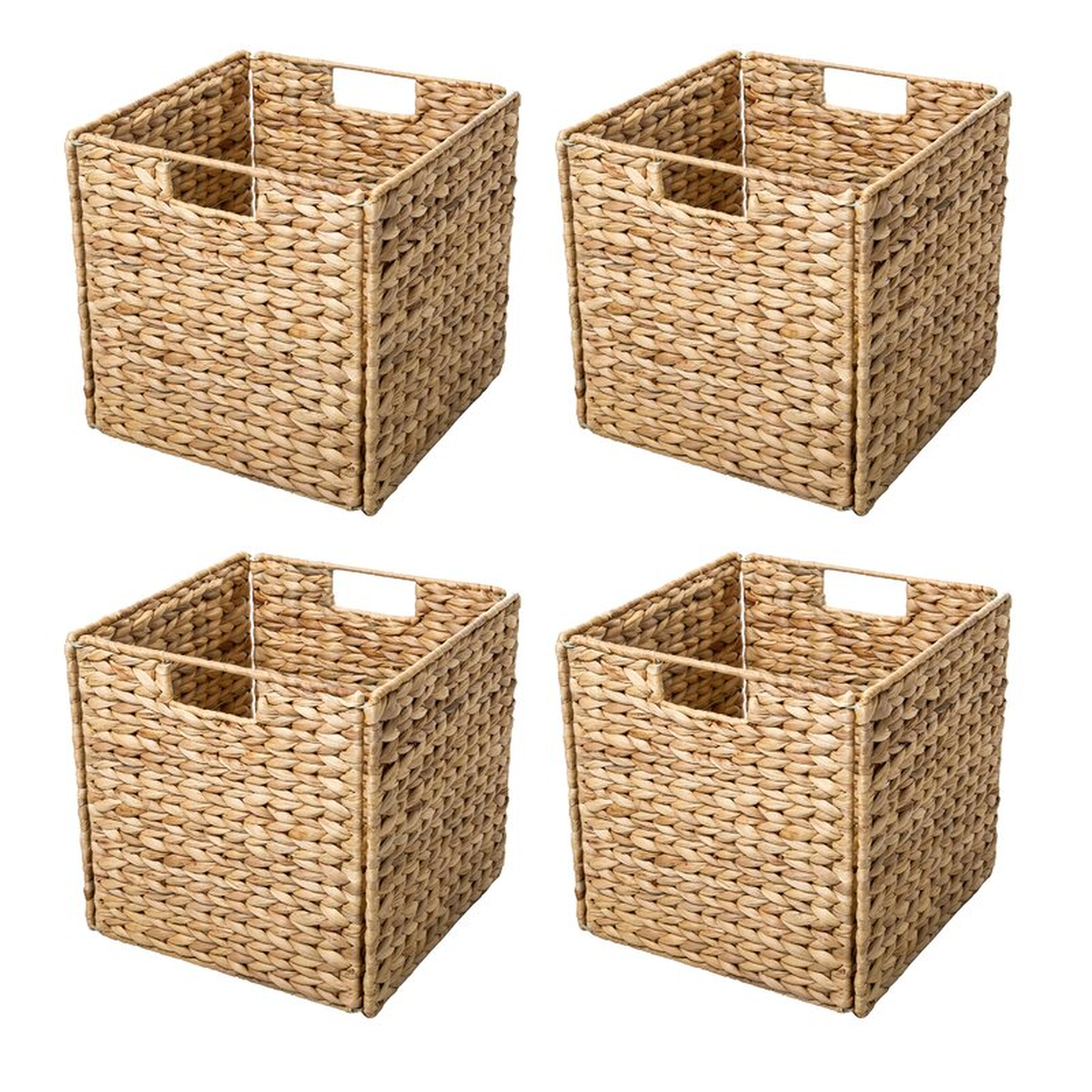 Hyacinth Foldable Storage Wicker Basket - set of 4 - Wayfair
