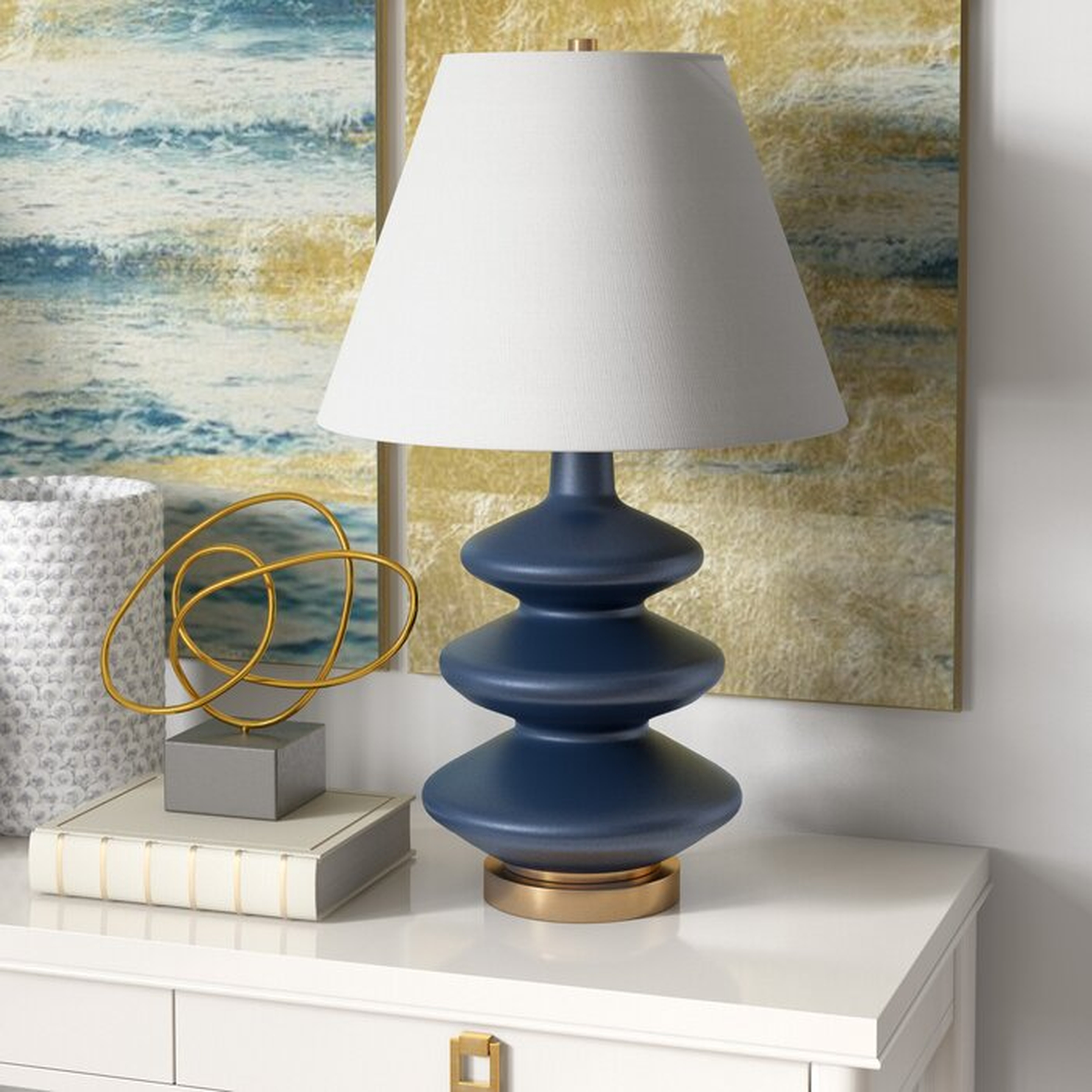 Bradshaw Table Lamp, Blue, 26.5" - Wayfair