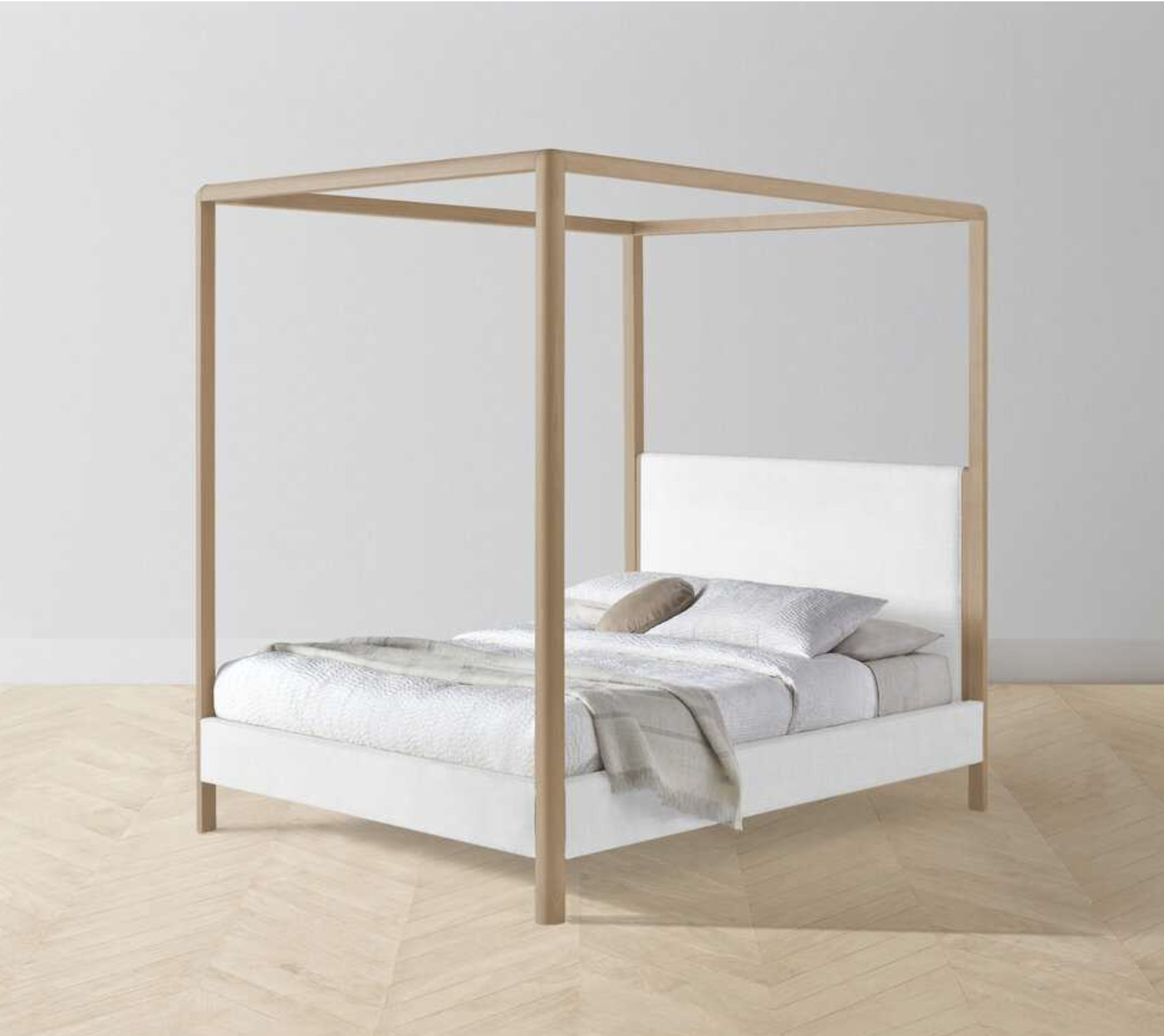The Thompson Canopy Bed King Pecan Wood - Maiden Home