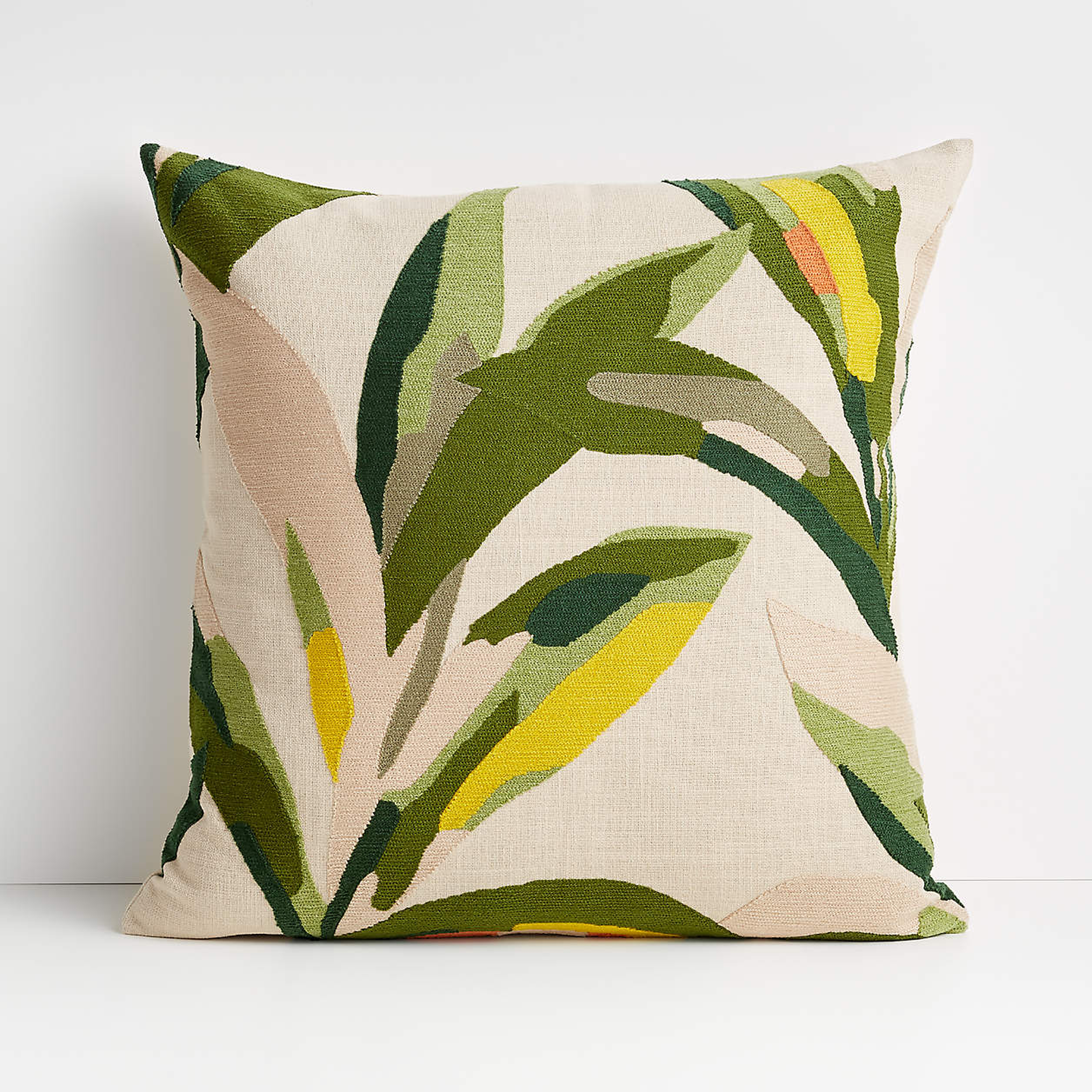 Palma Leaf 20x20 Pillow-feather down insert - Crate and Barrel
