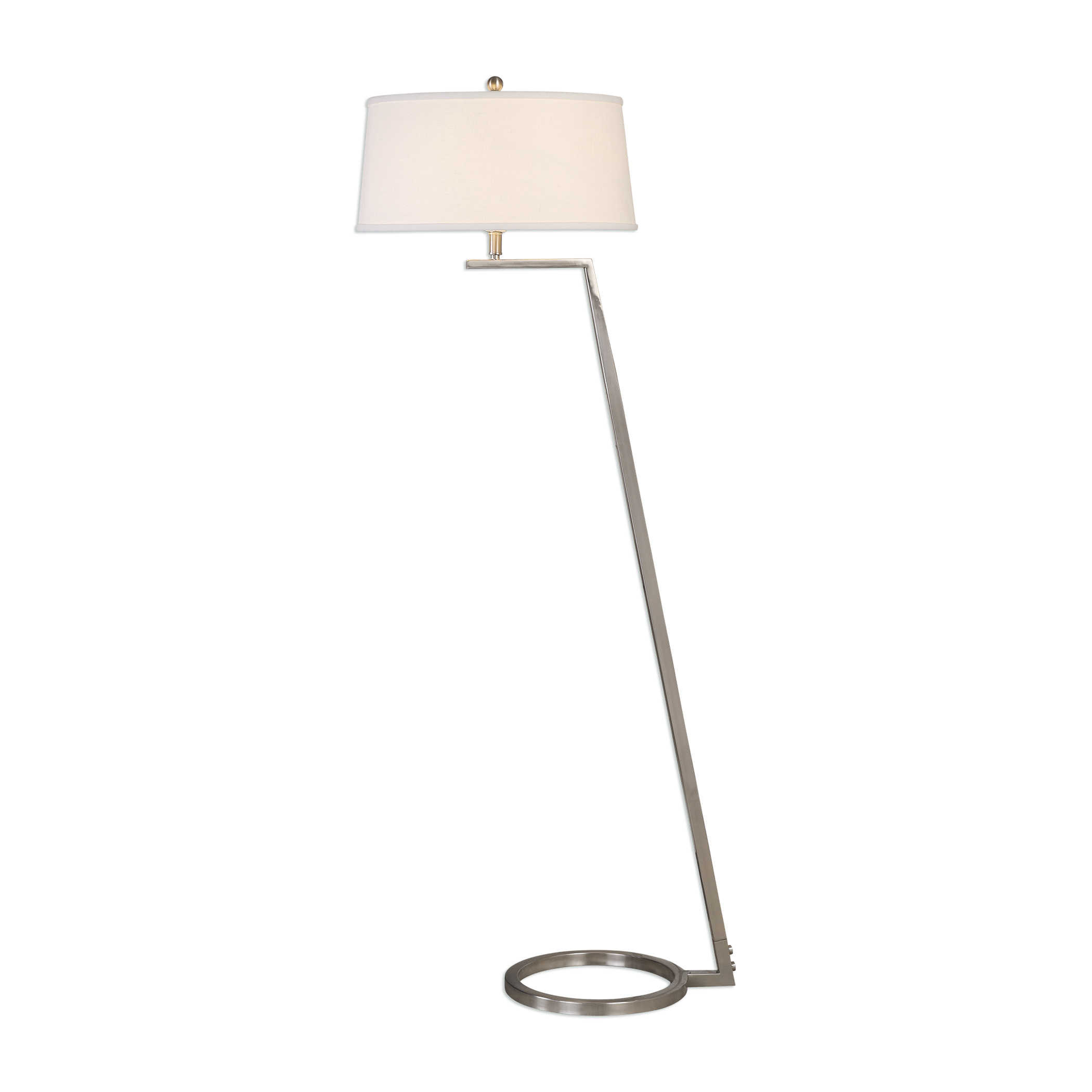 Ordino Modern Floor Lamp, Nickel, 63" - Hudsonhill Foundry