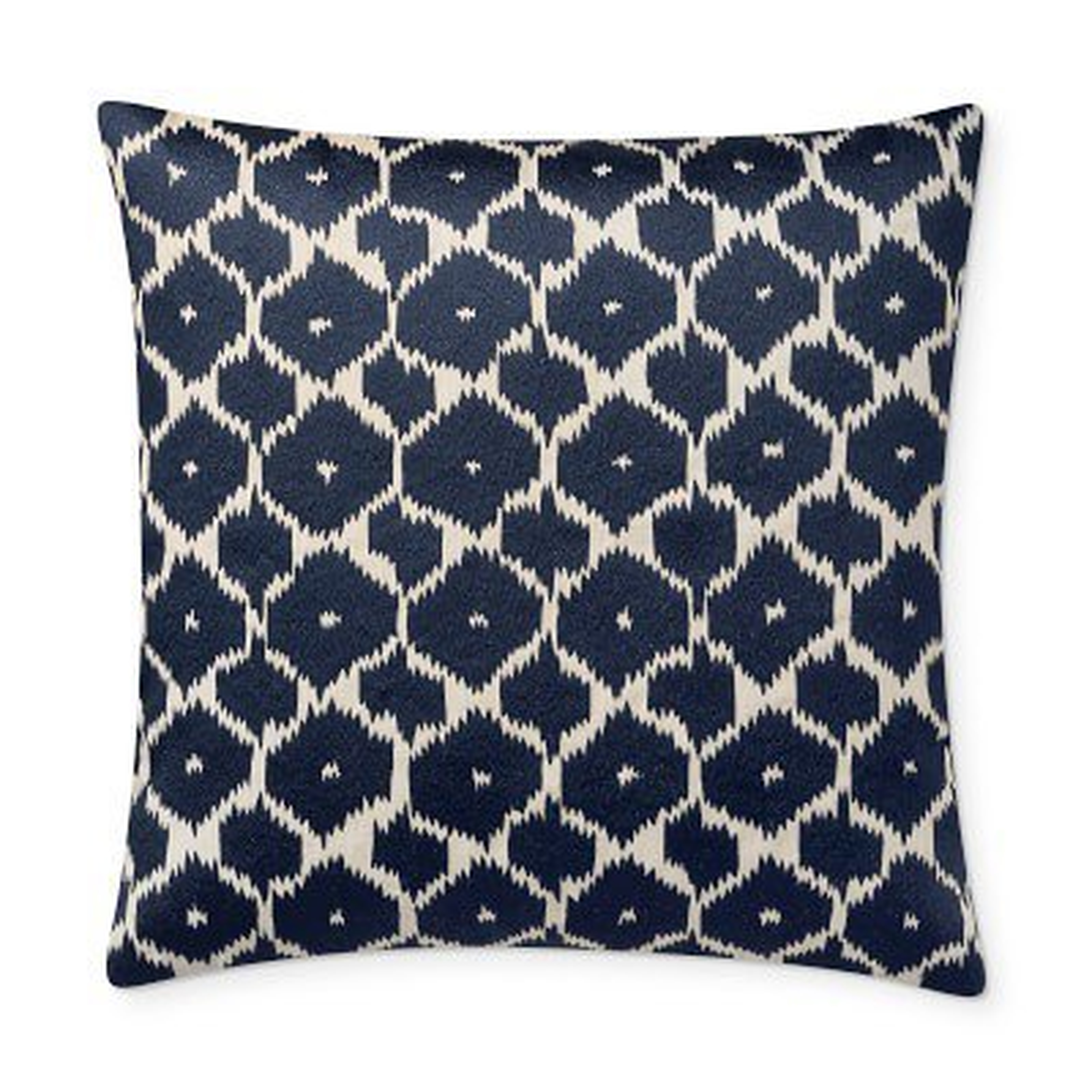 Medallion Embroidered Abaca Pillow Cover, 22" X 22", Navy - Williams Sonoma