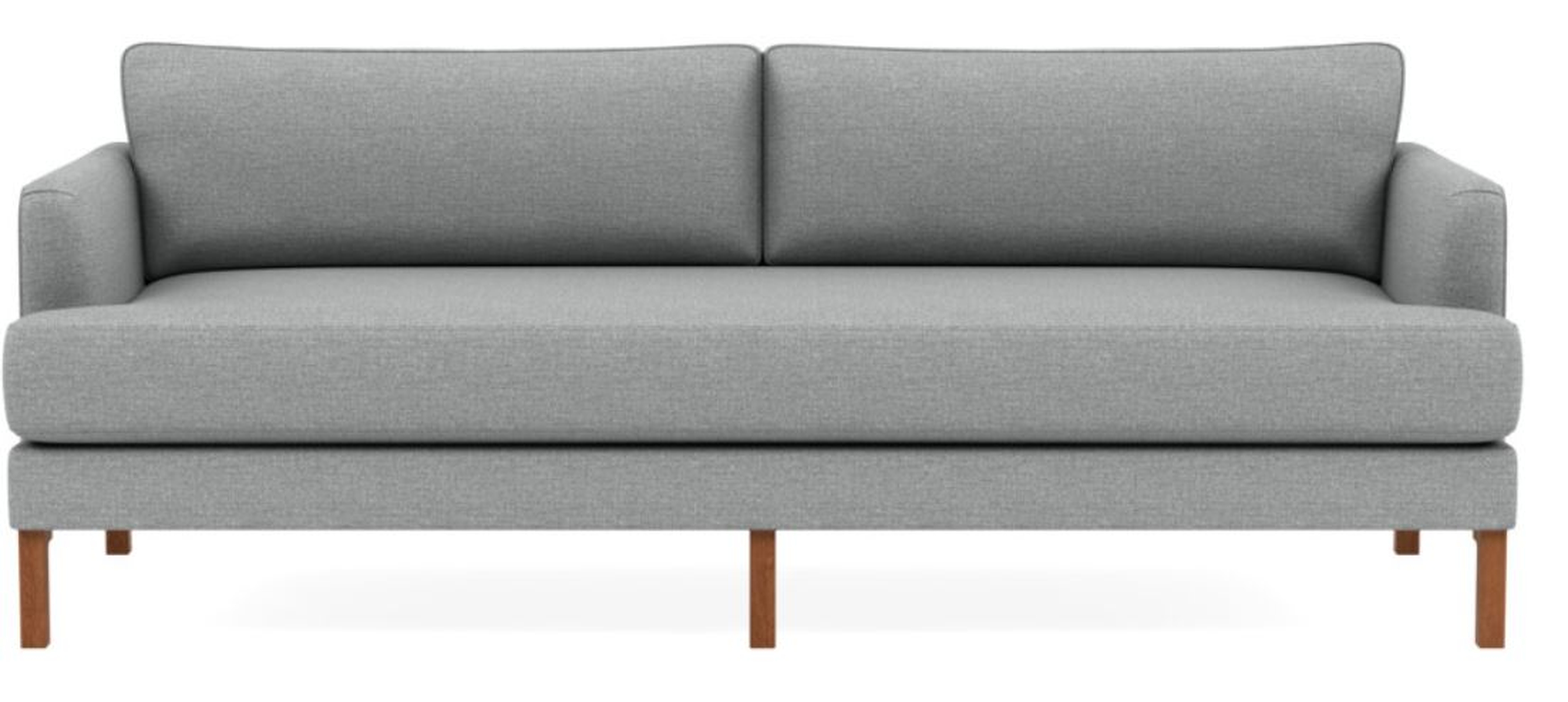 WINSLOW 2-Seat Sofa, oiled walnut tall curved wood leg - Interior Define