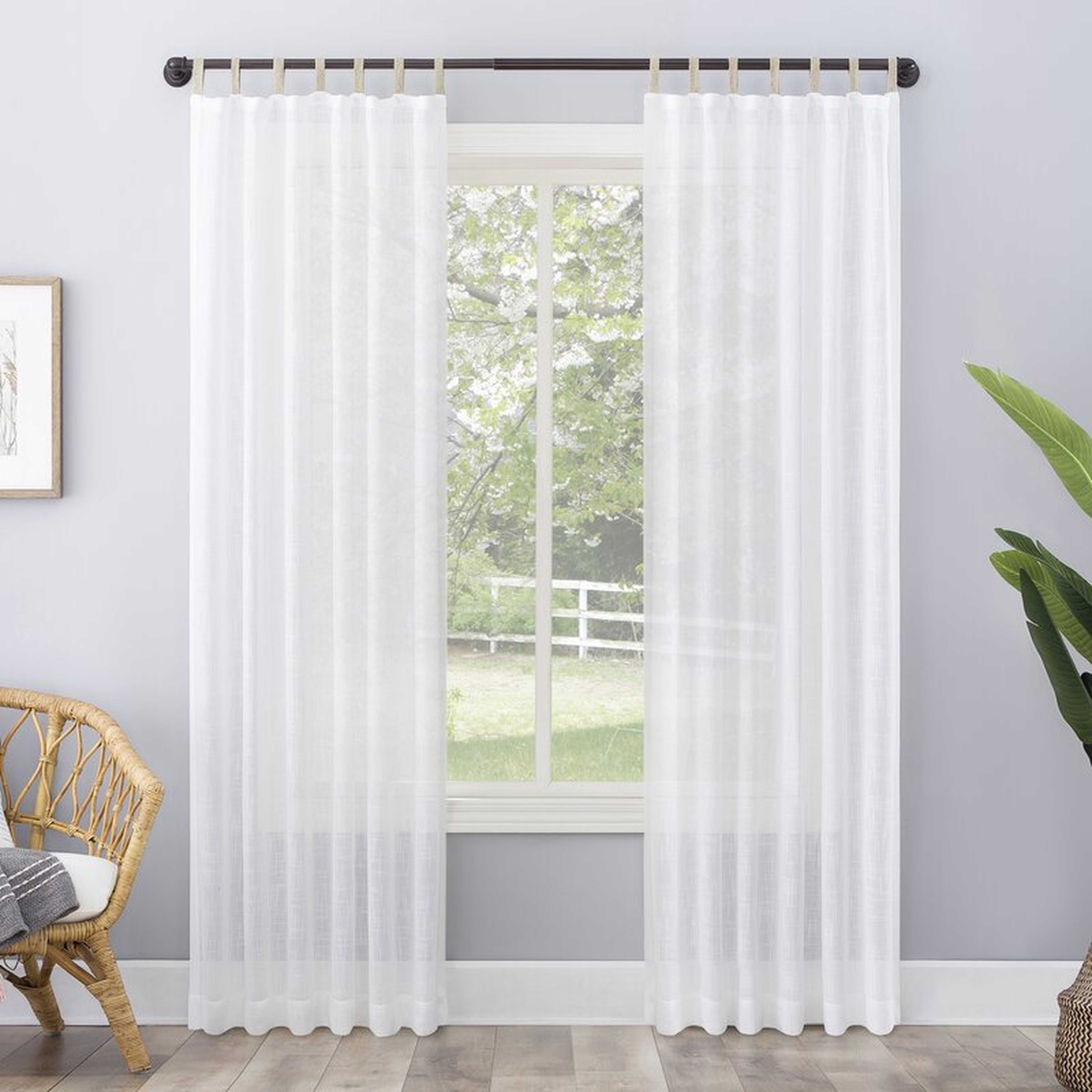 Rylie Ceri Solid Semi-Sheer Tab Top Single Curtain Panel - Wayfair