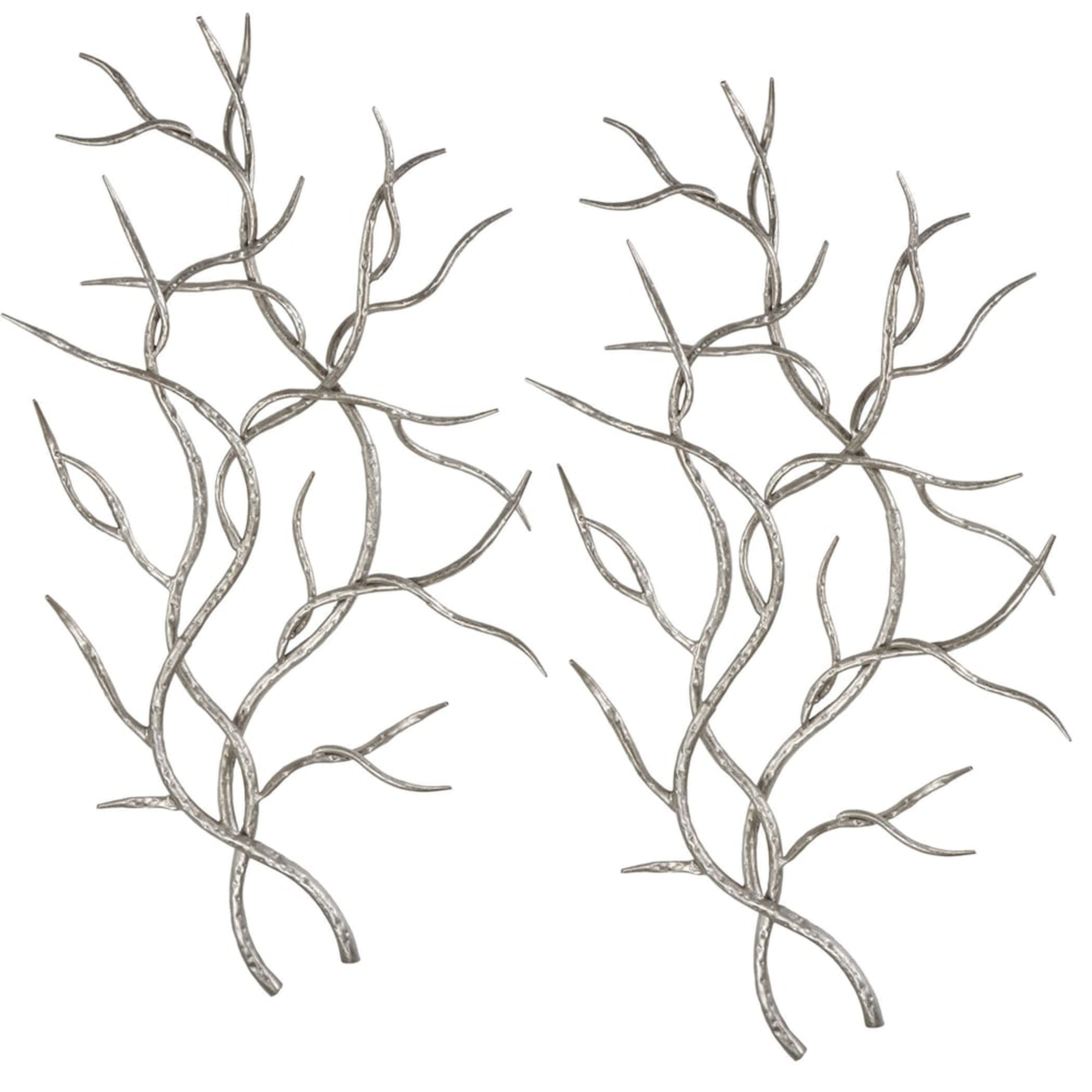 Silver Branches Metal Wall Decor, Set of 2 - Uttermost