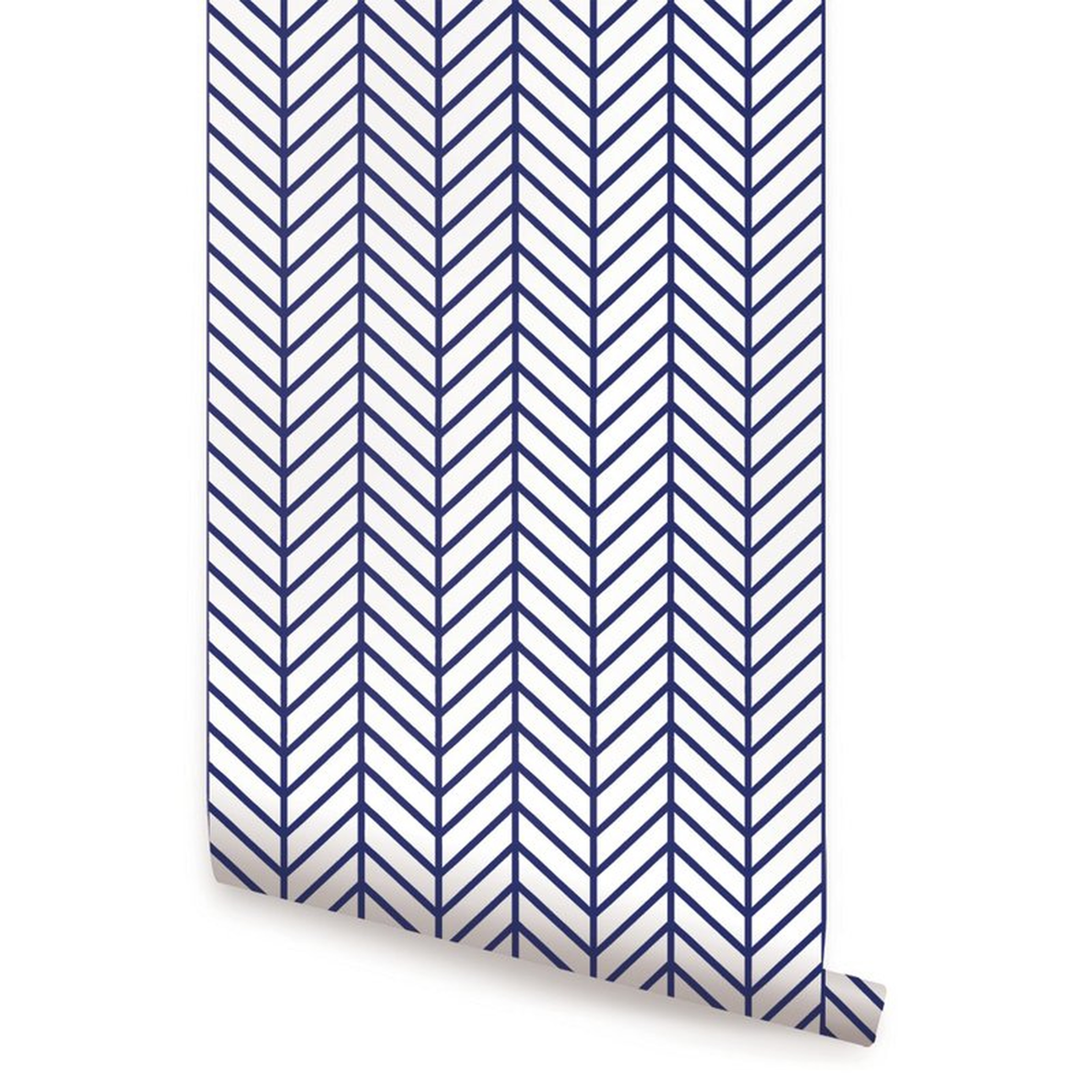 Nevaeh Herringbone Line Matte Fine Fabric Weave Peel and Stick Wallpaper Panel - Birch Lane