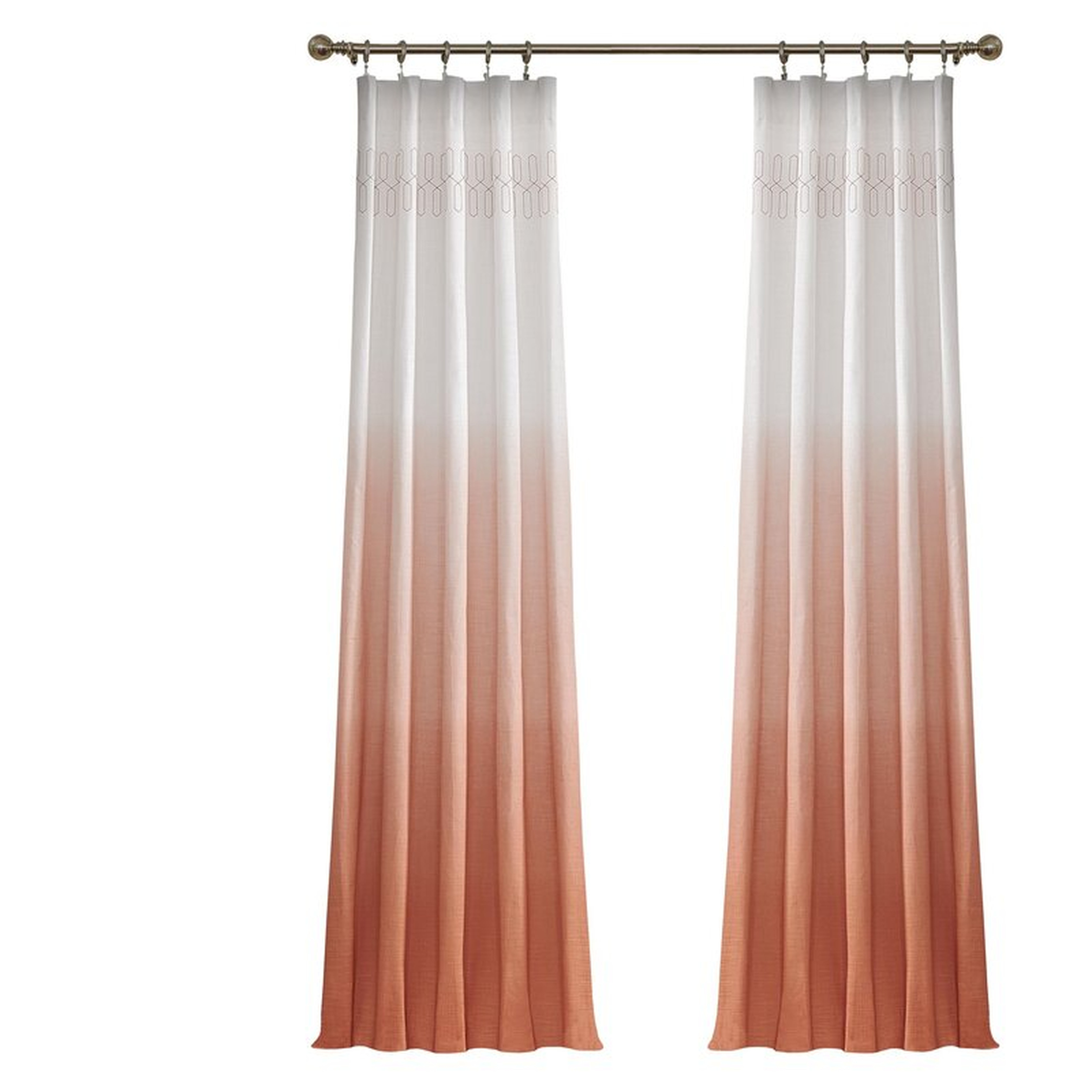 Higbee 100% Cotton Ombre Semi-Sheer Rod Pocket Single Curtain Panel - Wayfair