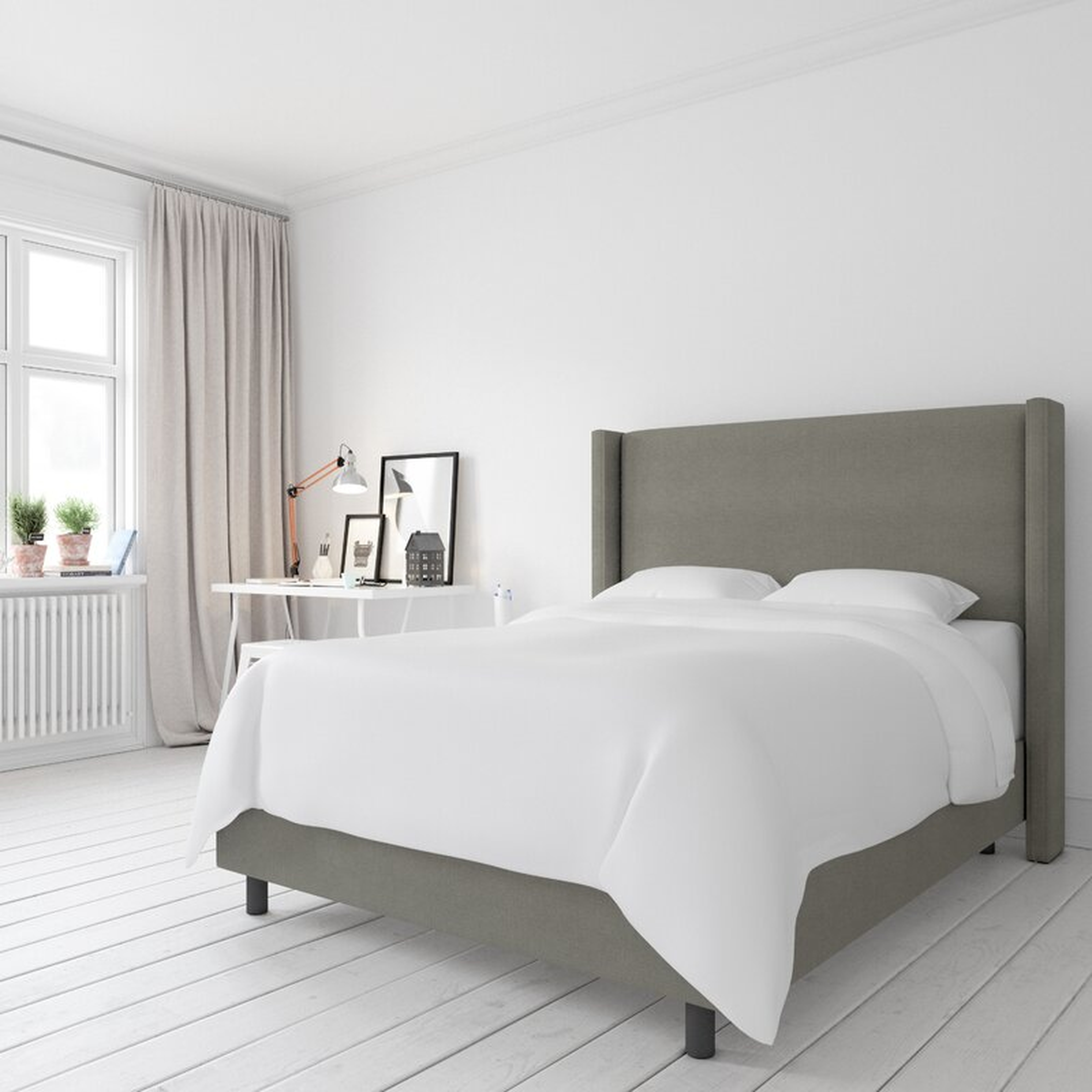 Sanford Upholstered Standard Bed Grey Queen - Wayfair