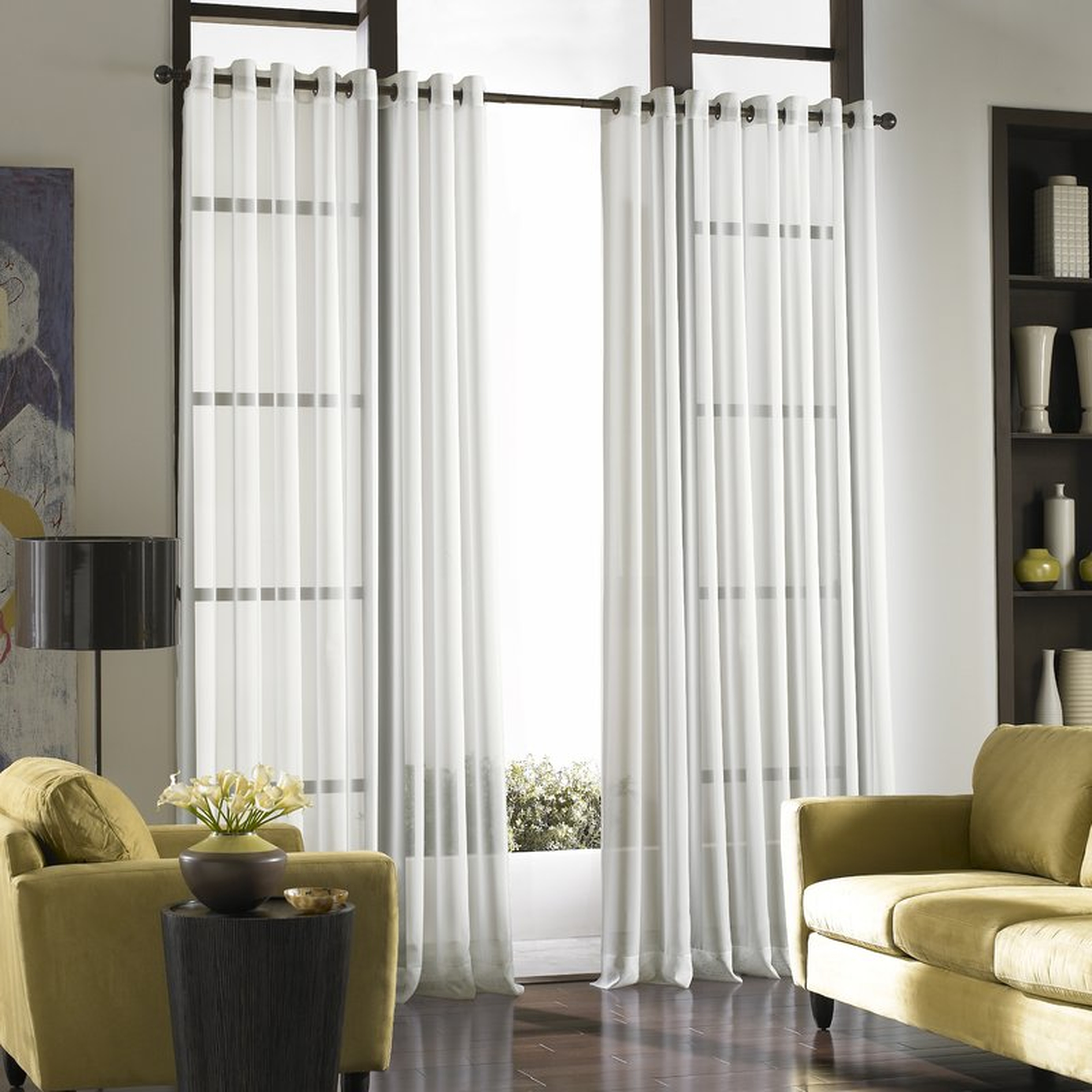 Mannino Solid Sheer Grommet Single Curtain Panel - Wayfair