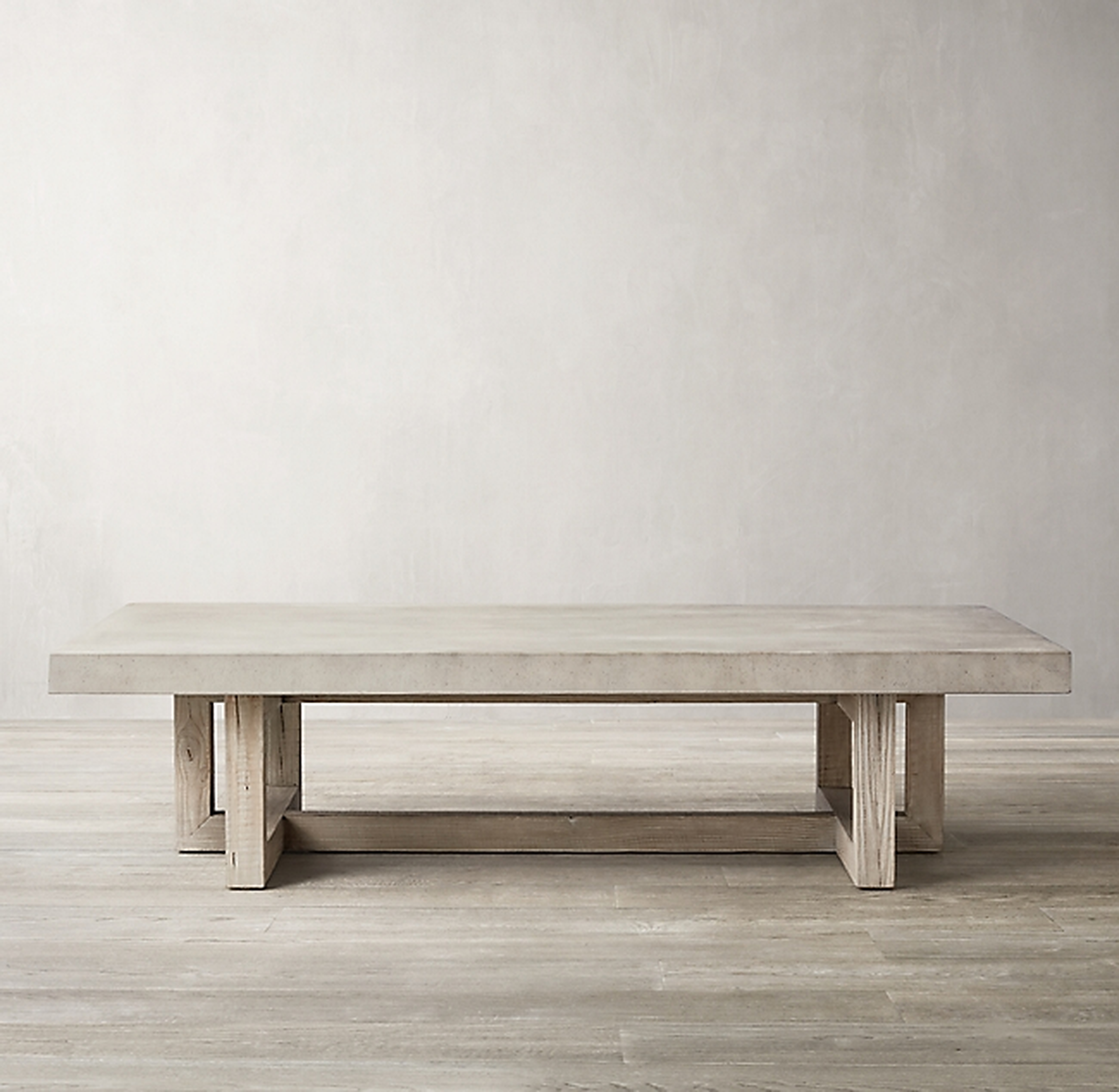 Heston Rectangular Coffe Table, Light Reclaimed Pine/Light Grey Concrete - RH