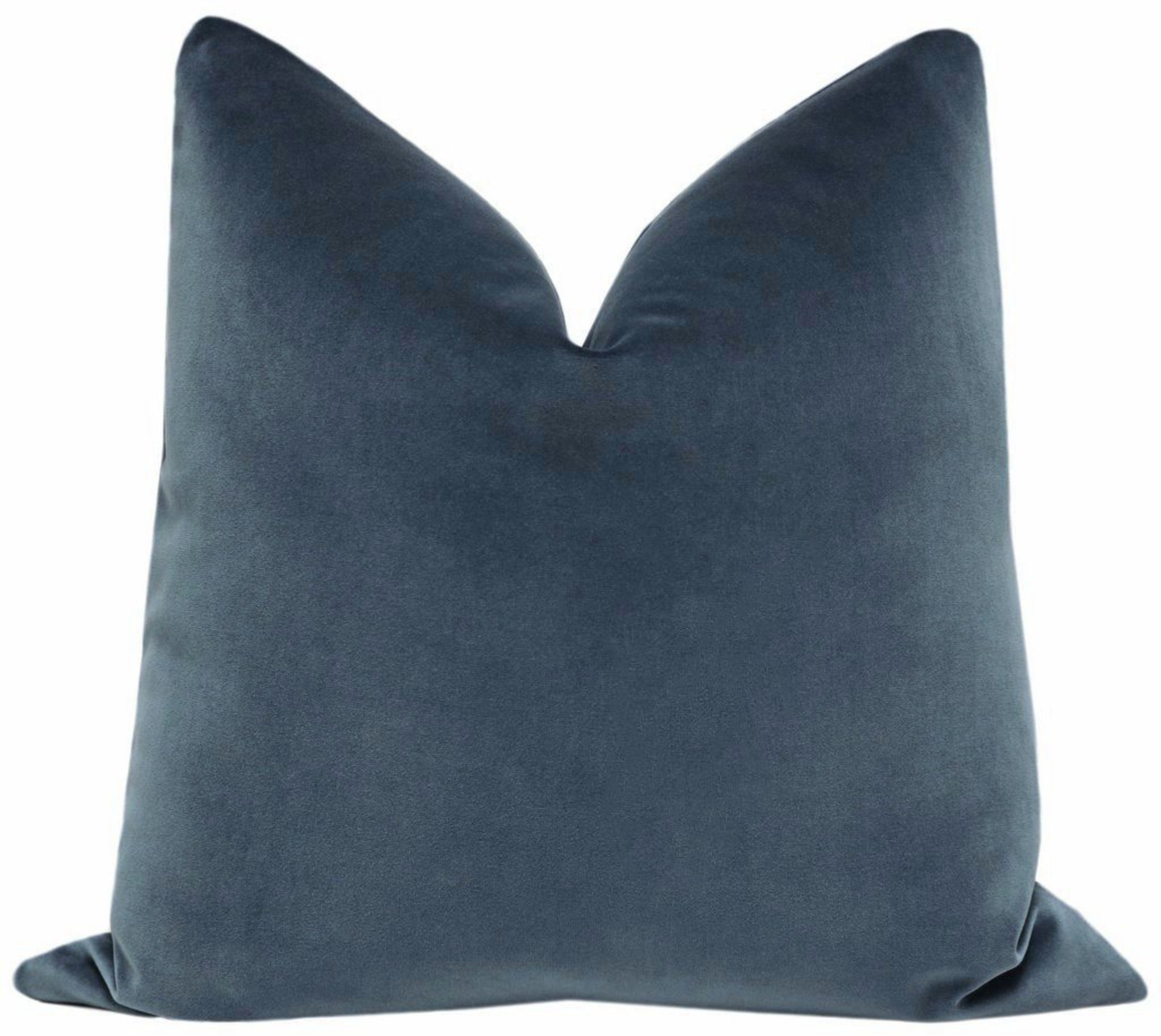 Signature Velvet // Prussian Blue Throw Pillow Cover - 26'' x 26'' - no insert - Little Design Company