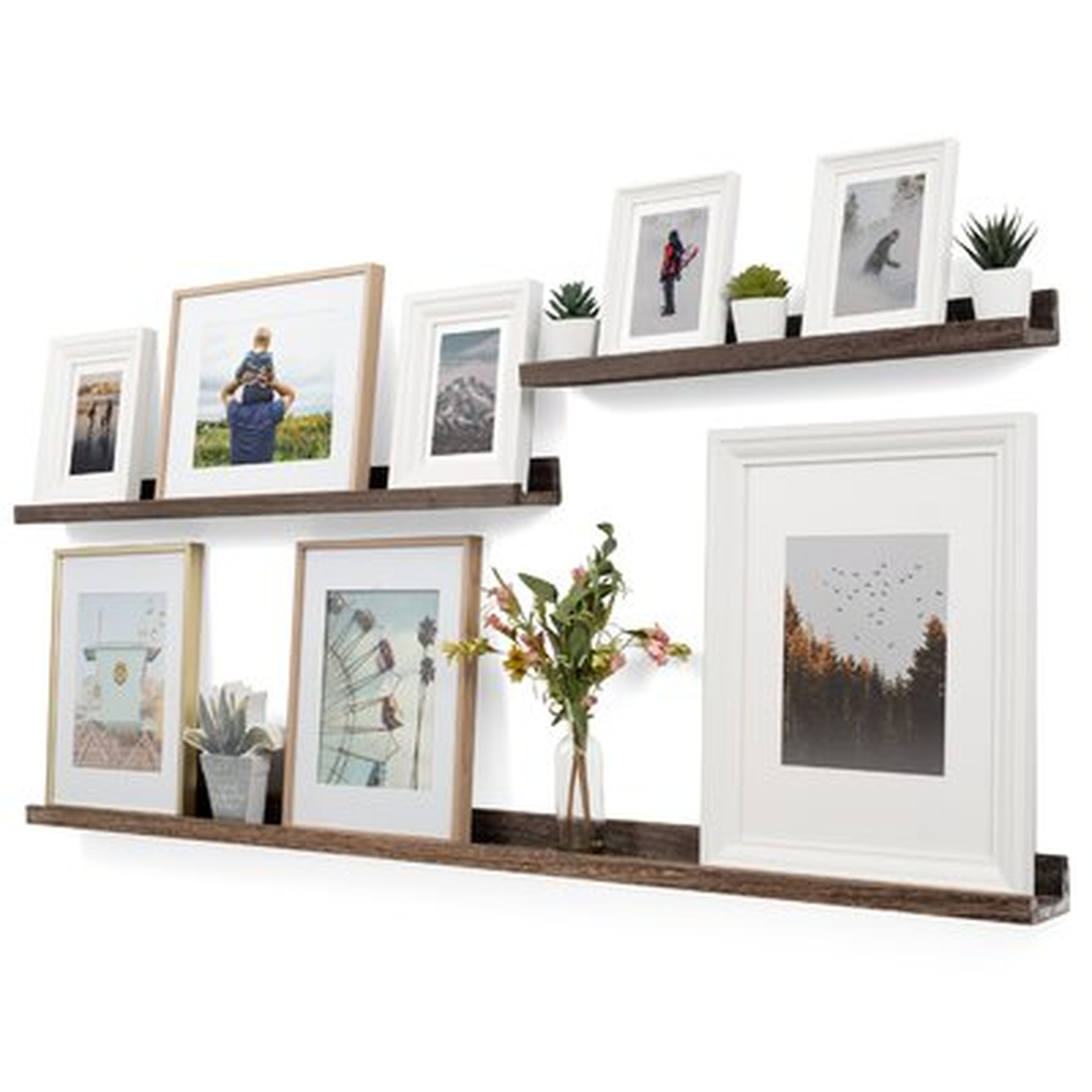 Vinnie 3 Piece Solid Wood Picture Ledge Wall Shelf - Wayfair