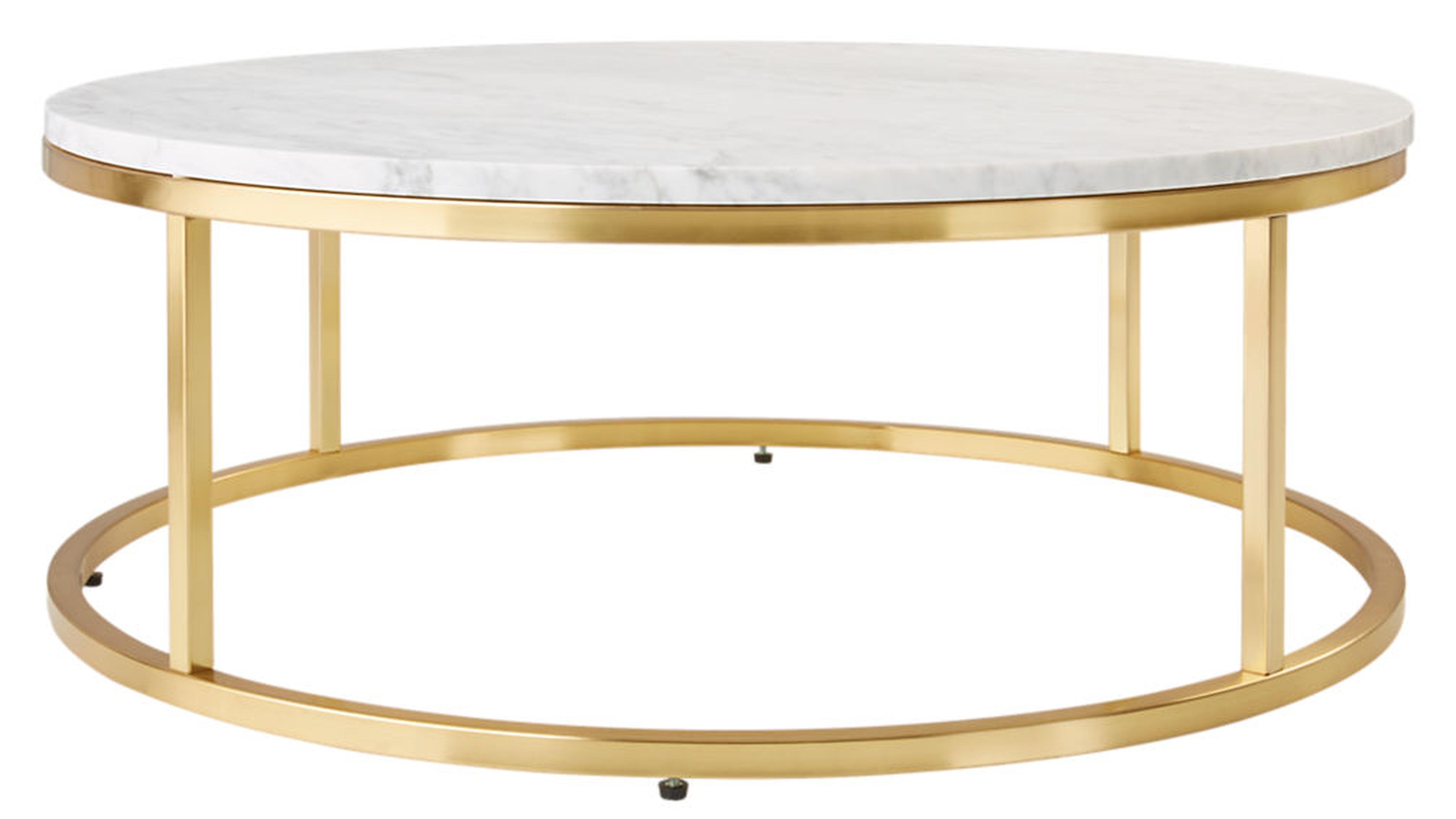 Smart Round Coffee Table, Marble & Brass - Crate and Barrel
