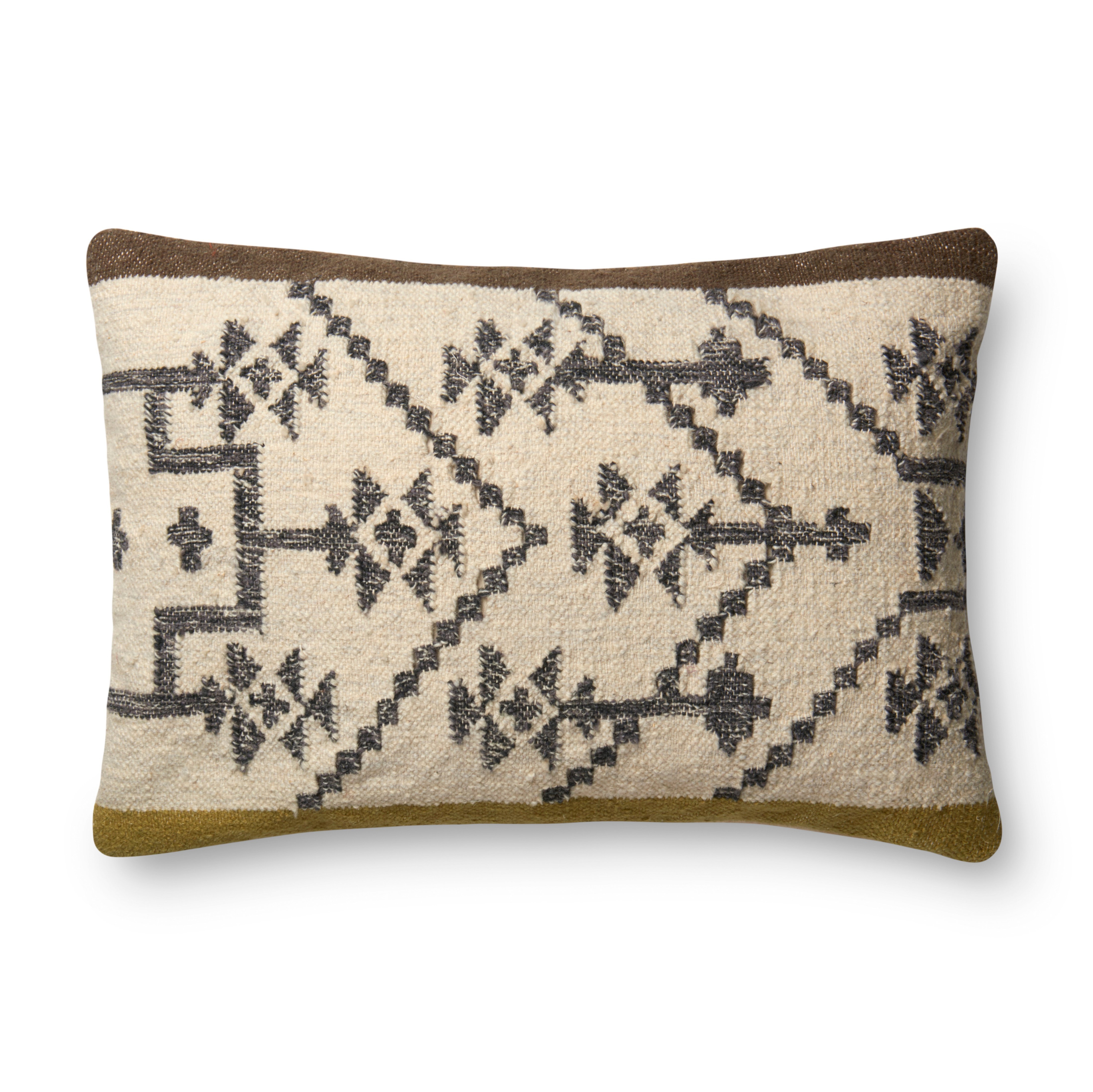 Lumbar Pillow, Olive & Taupe, 16" x 26" - ED Ellen DeGeneres Crafted by Loloi Rugs