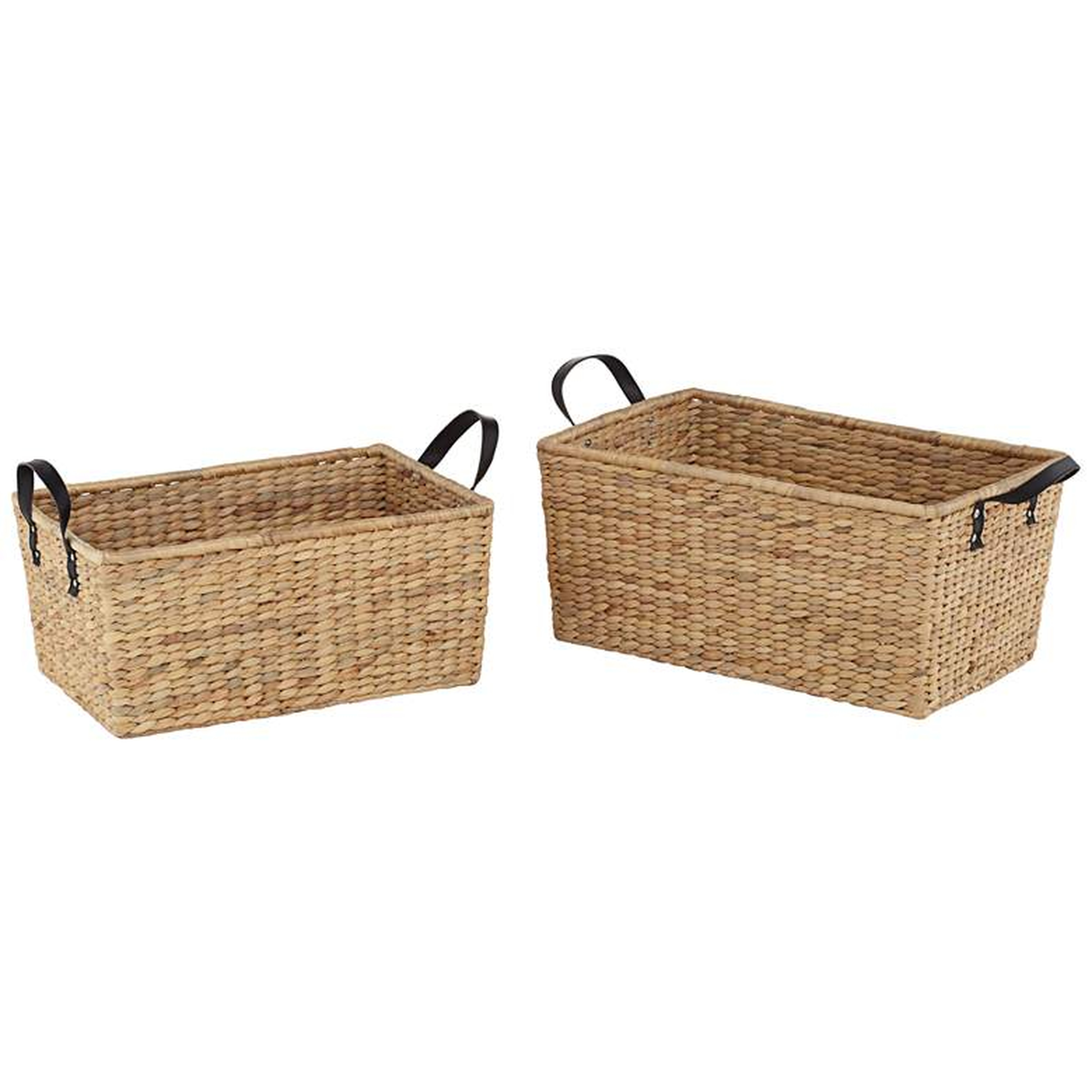 Hyacinth Open-Top 2-Piece Rectangular Basket Set - Lamps Plus