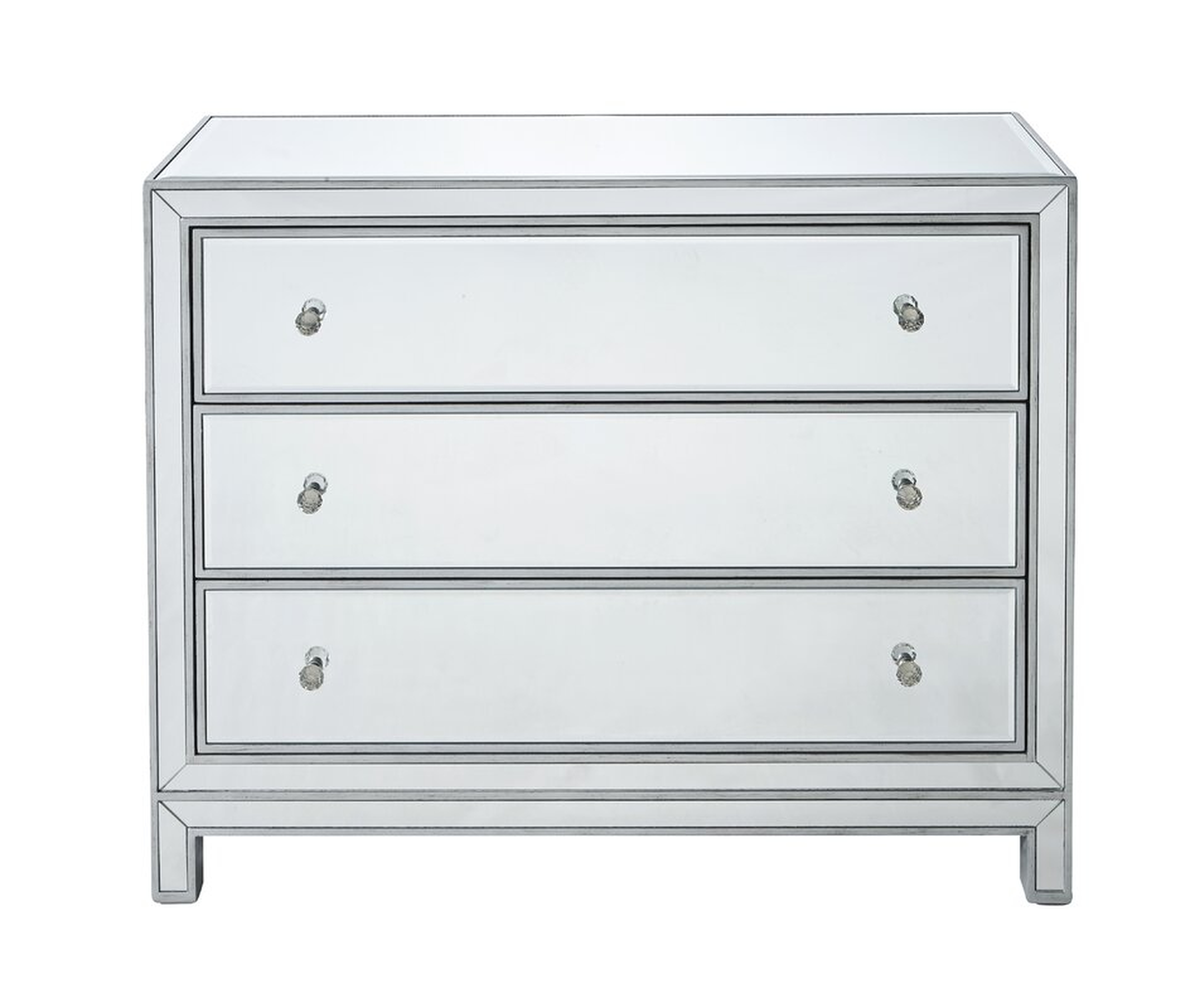 Tracey 3 Drawers Mirrored Accent Chest - Wayfair