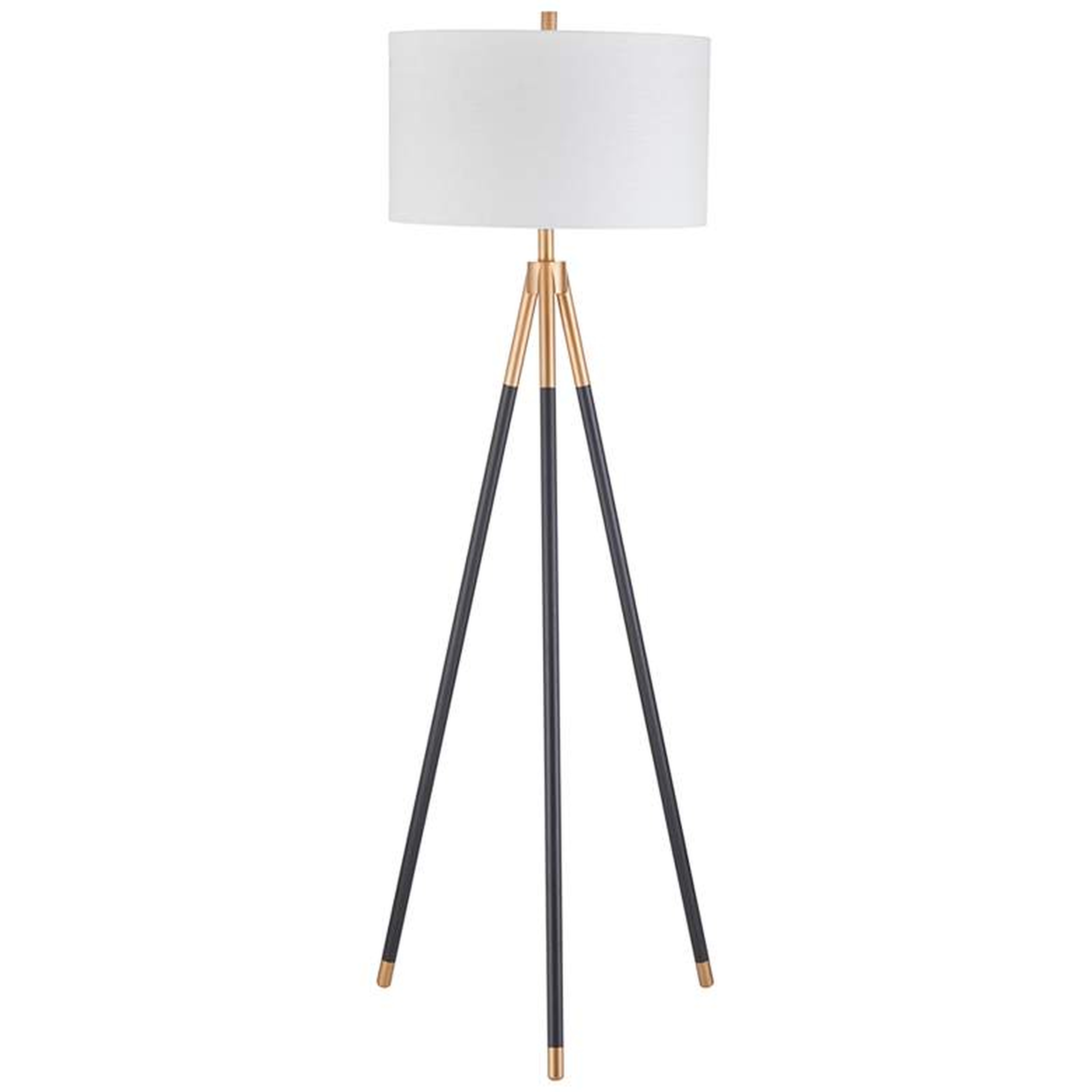 Bassett Rowe 61" Black and Gold Luxe Modern Tripod Floor Lamp - Lamps Plus