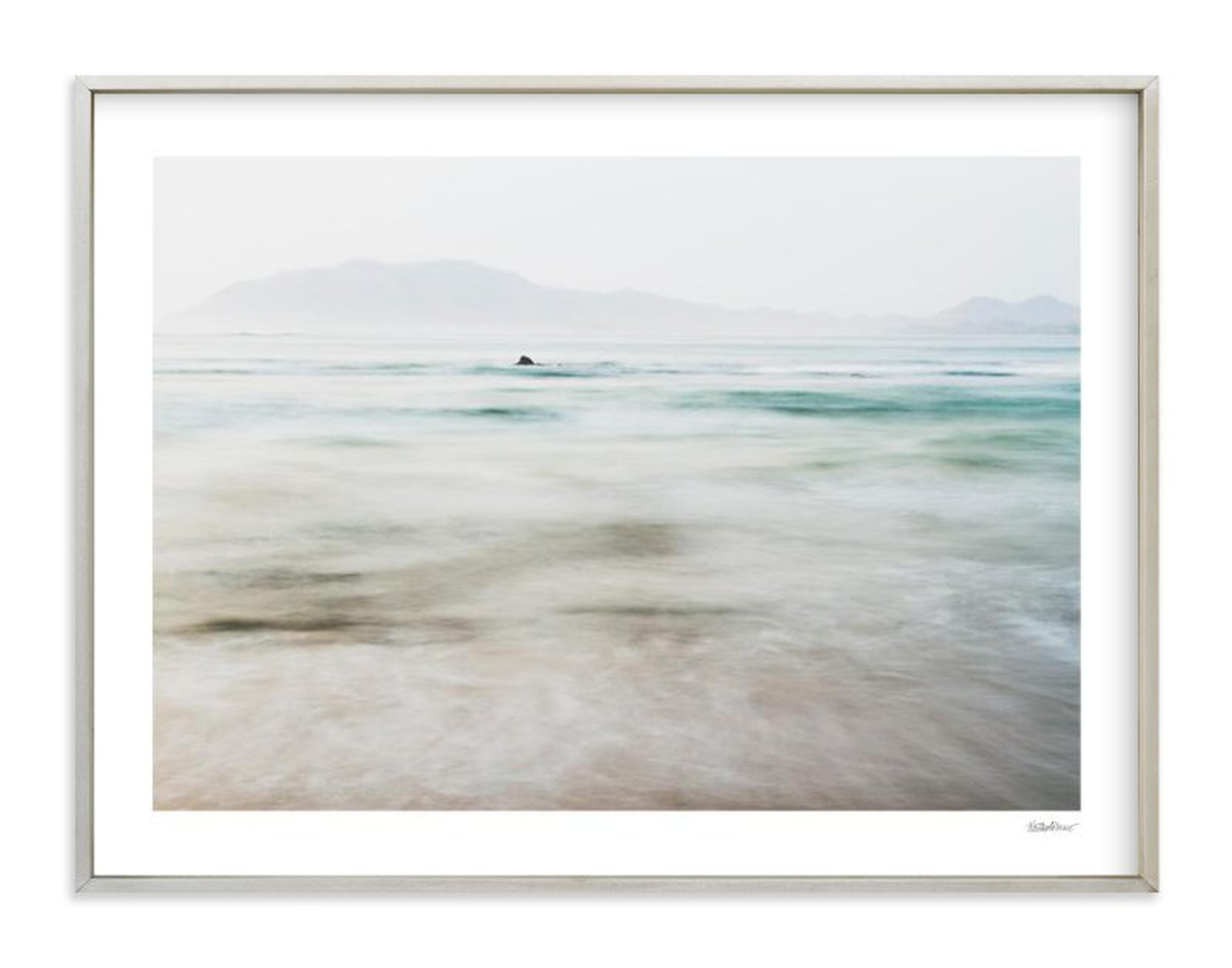 the pacific - 40" x 30", champagne silver frame, white border, signature - Minted