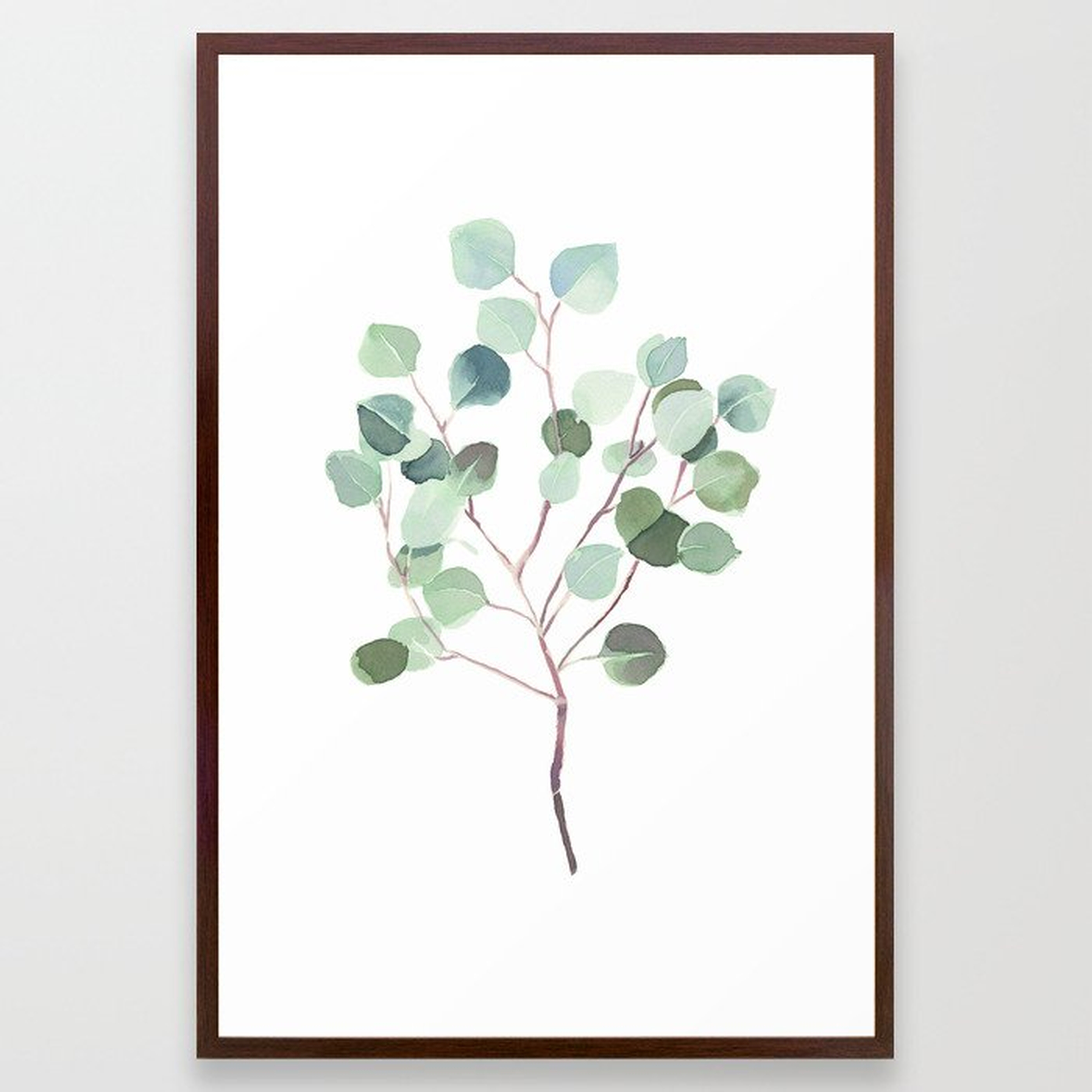 Eucalyptus Leaves Botanical Print Framed Art Print by House Of Haha - Scoop Black - X-Small 10" x 10"-12x12 - Society6