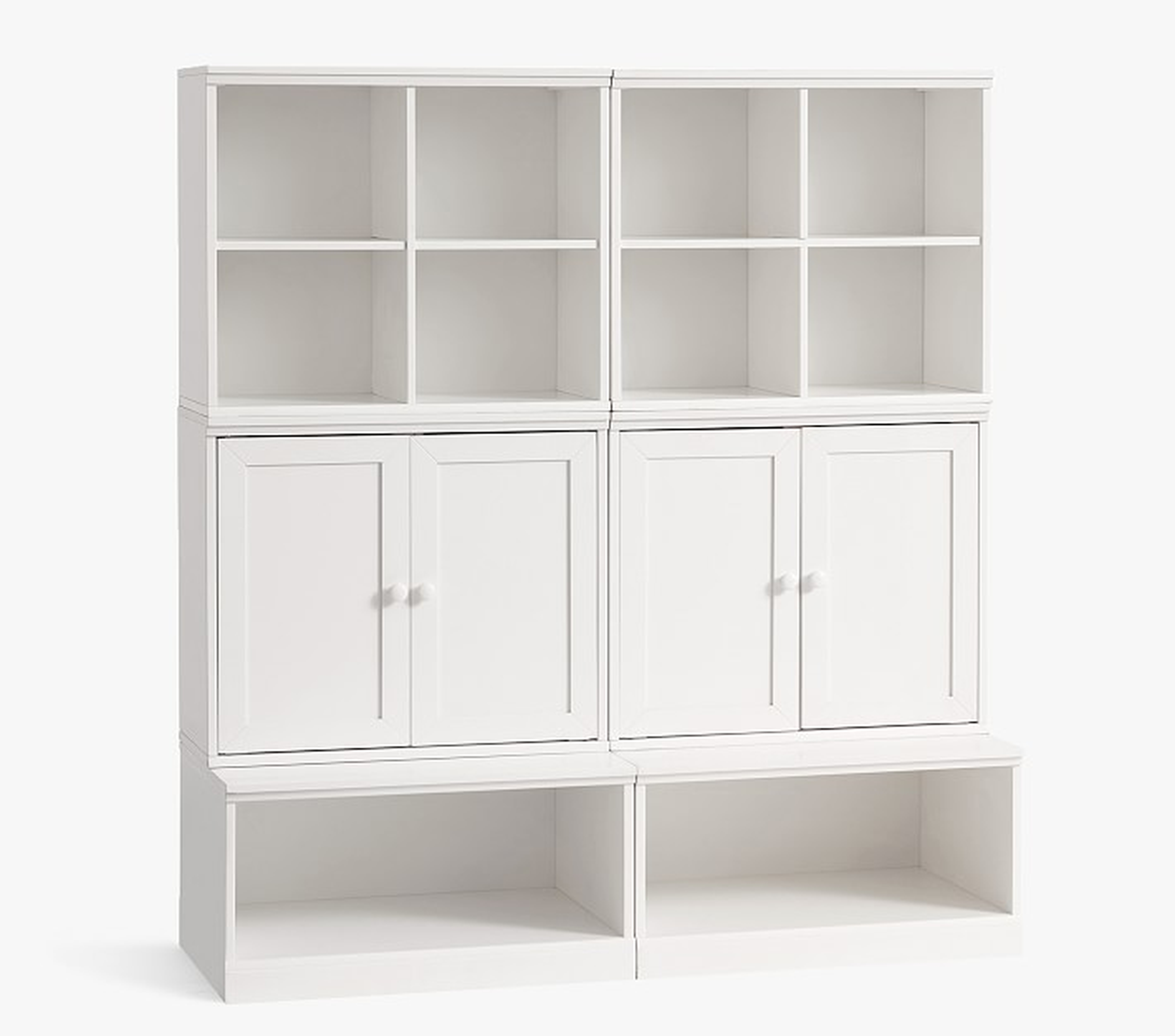 Cameron 2 Cubbies, 2 Cabinets, & 2 Open Bases, Simply White, UPS - Pottery Barn Kids
