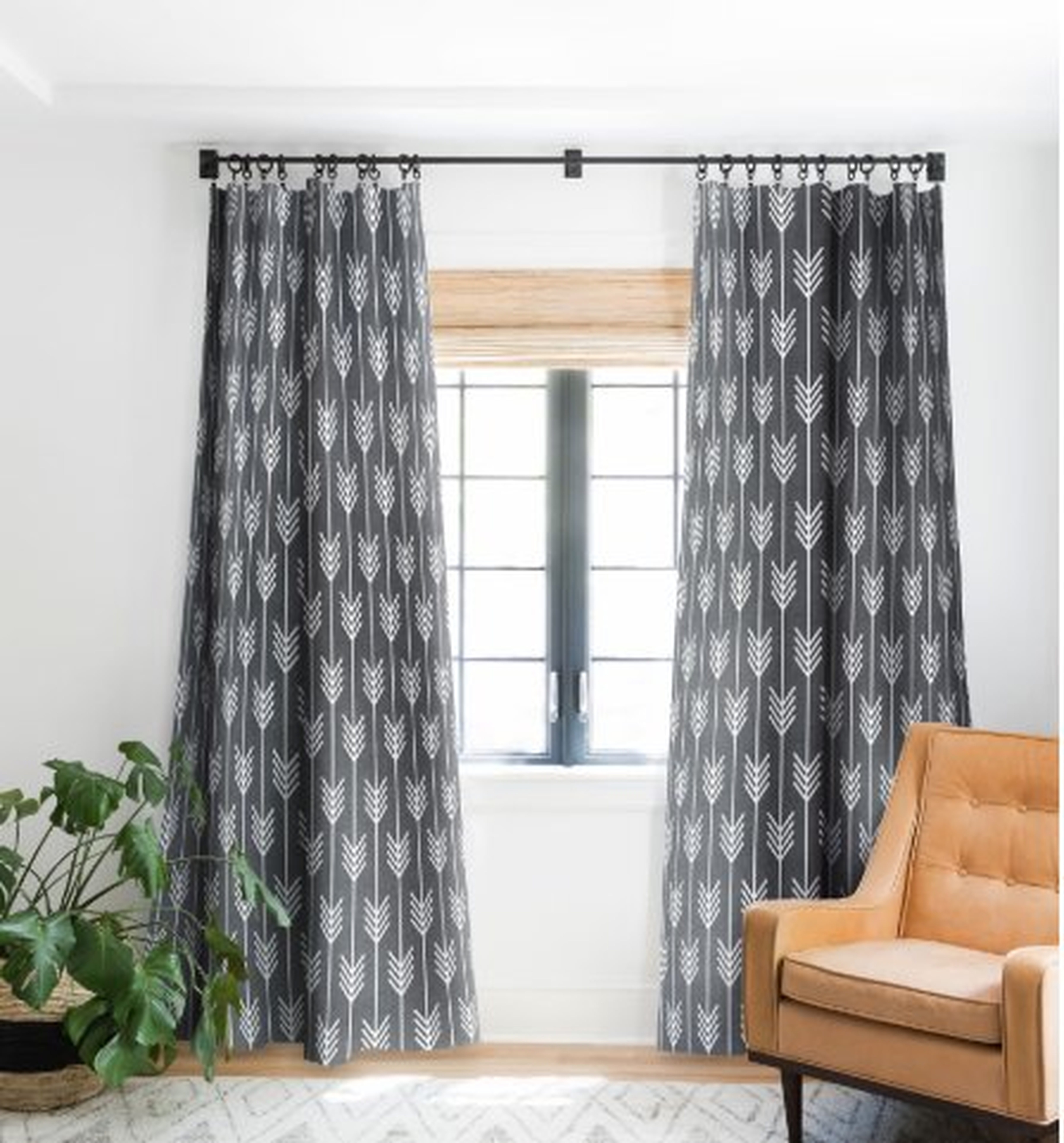 ARROWS GREY Blackout Window Curtain (2 panels) - Wander Print Co.