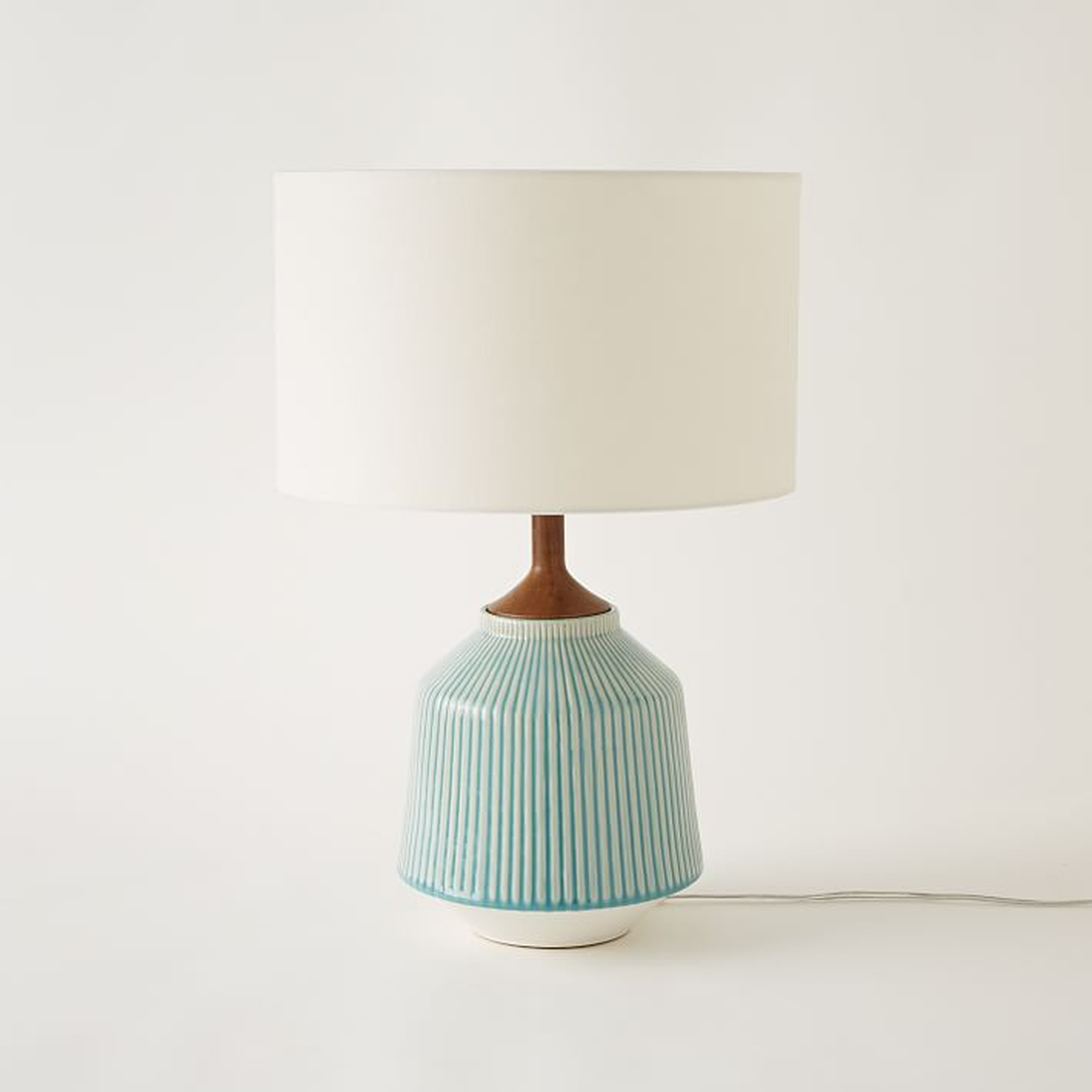 Roar + Rabbit Ripple Ceramic Table Lamp, Large, Turquoise - West Elm