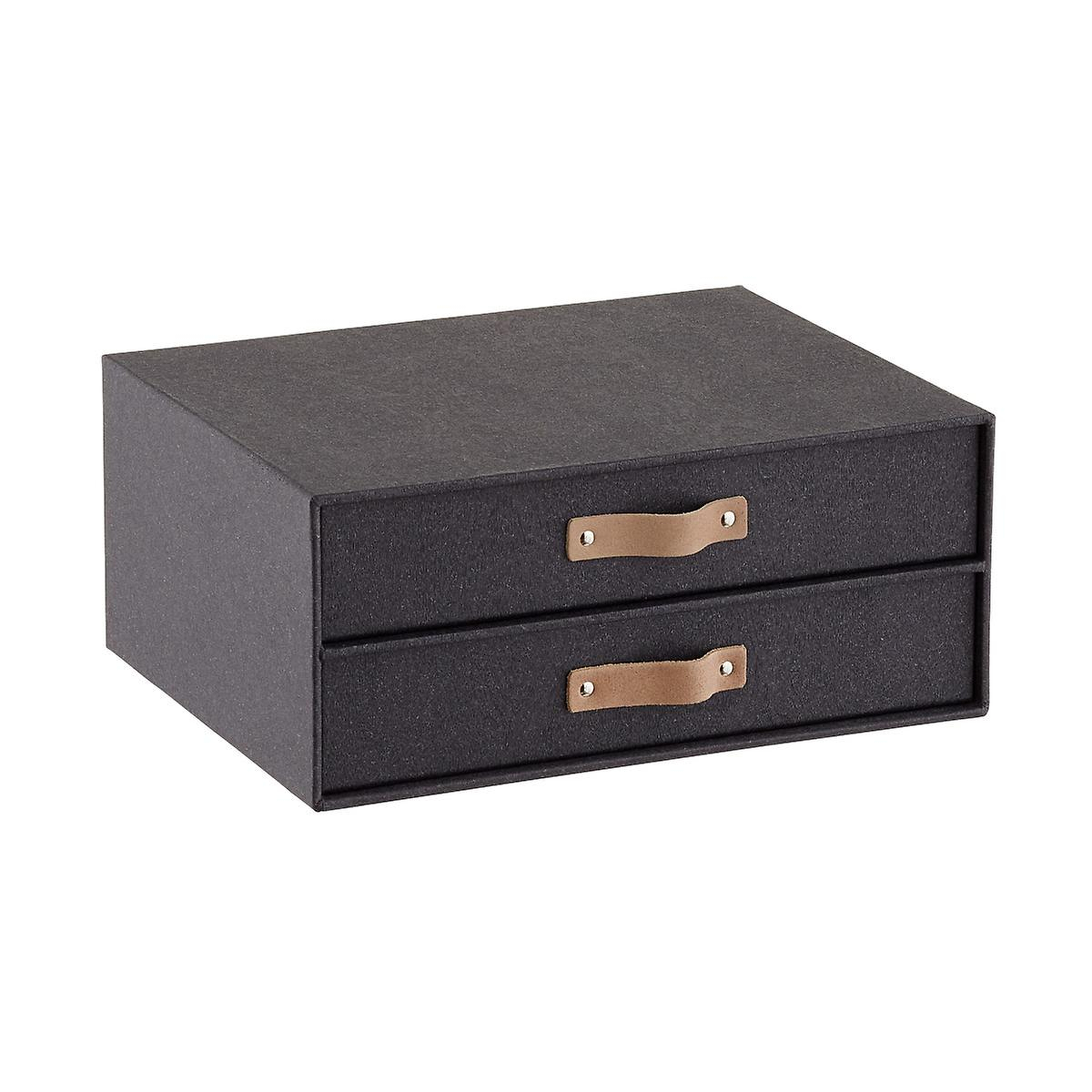 Bigso Black Woodgrain Paper Drawers - containerstore.com