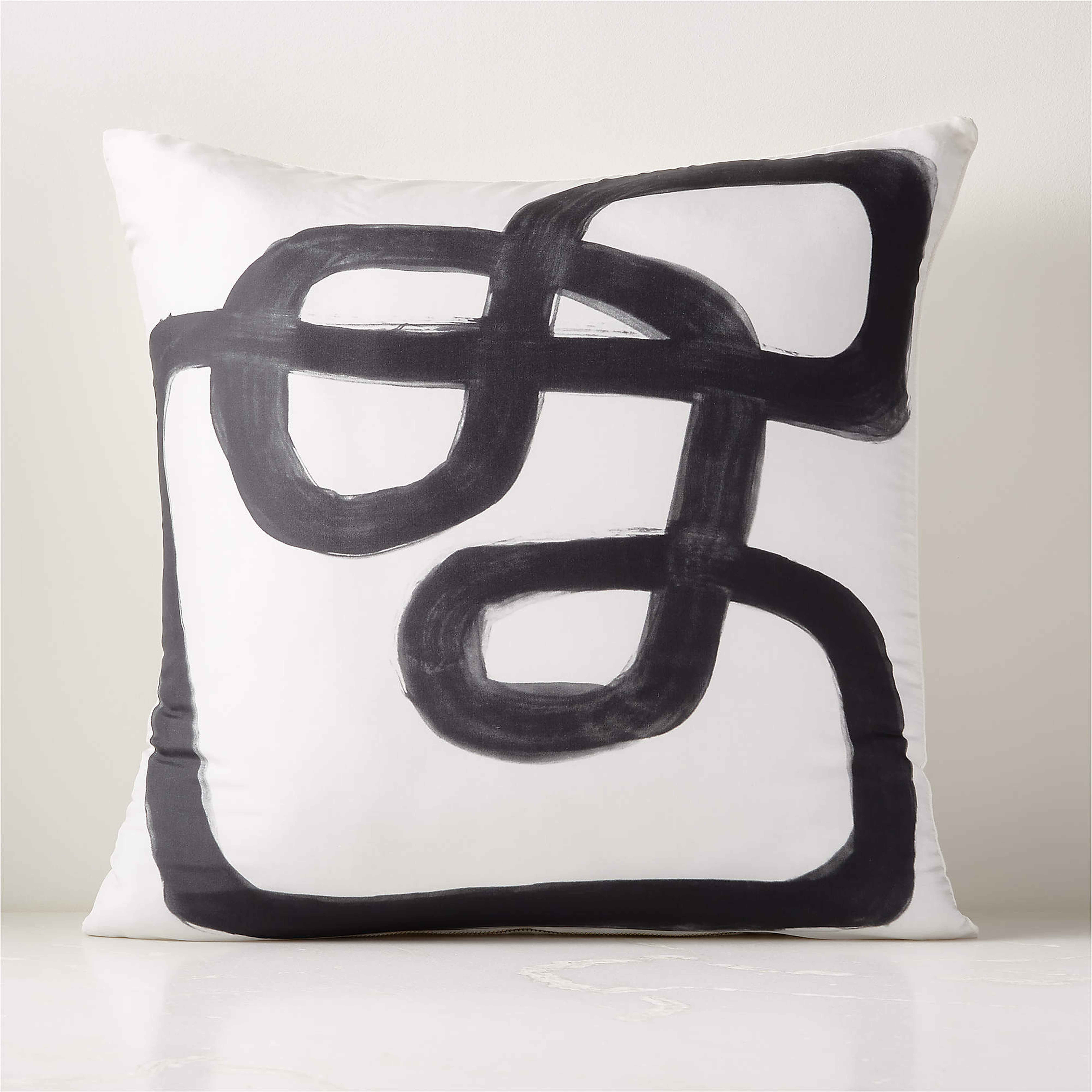 20" ARA SILK THROW PILLOW WITH DOWN-ALTERNATIVE INSERT - CB2