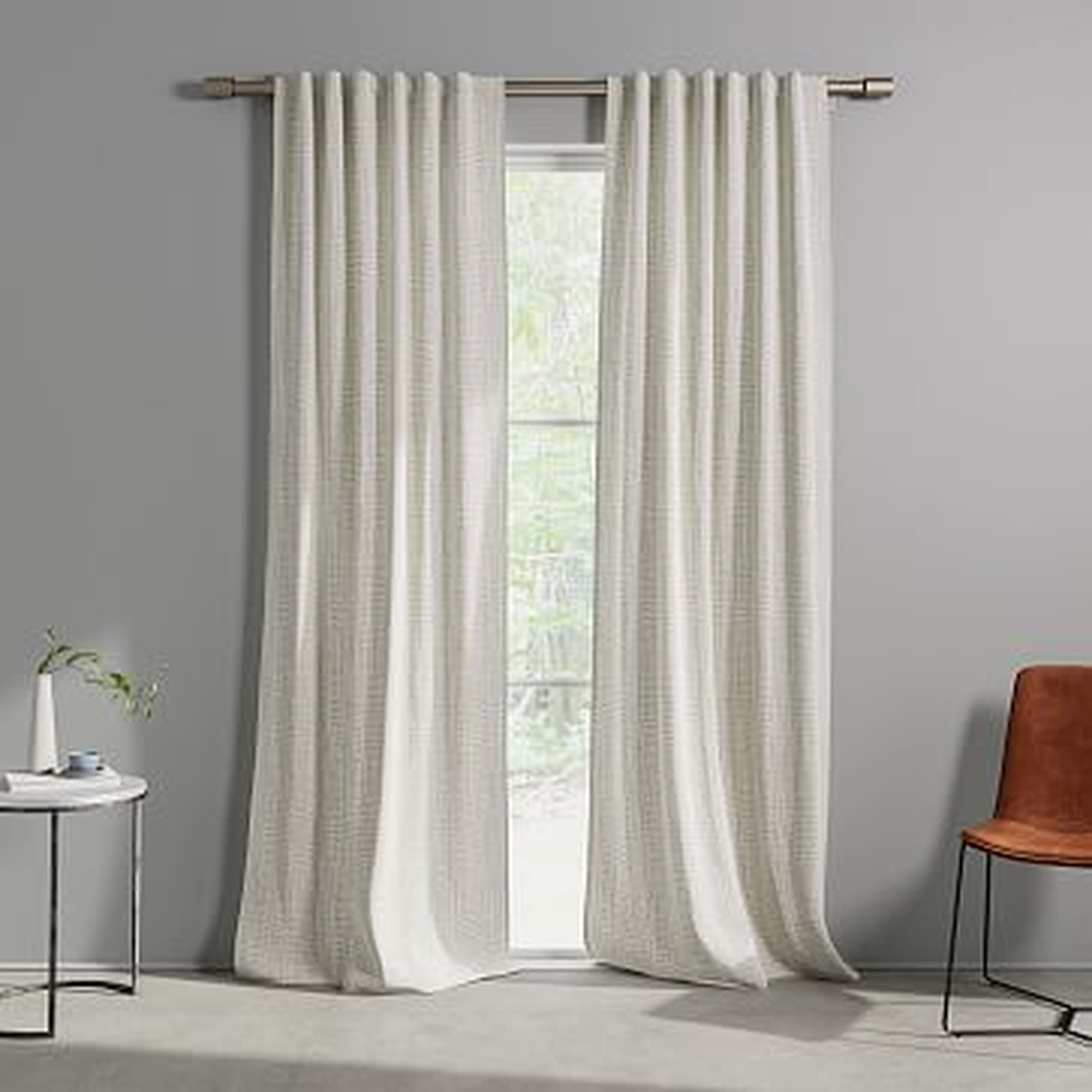 Cotton Canvas Bomu Curtain, Set of 2, Stone Gray, 48"x108" - West Elm