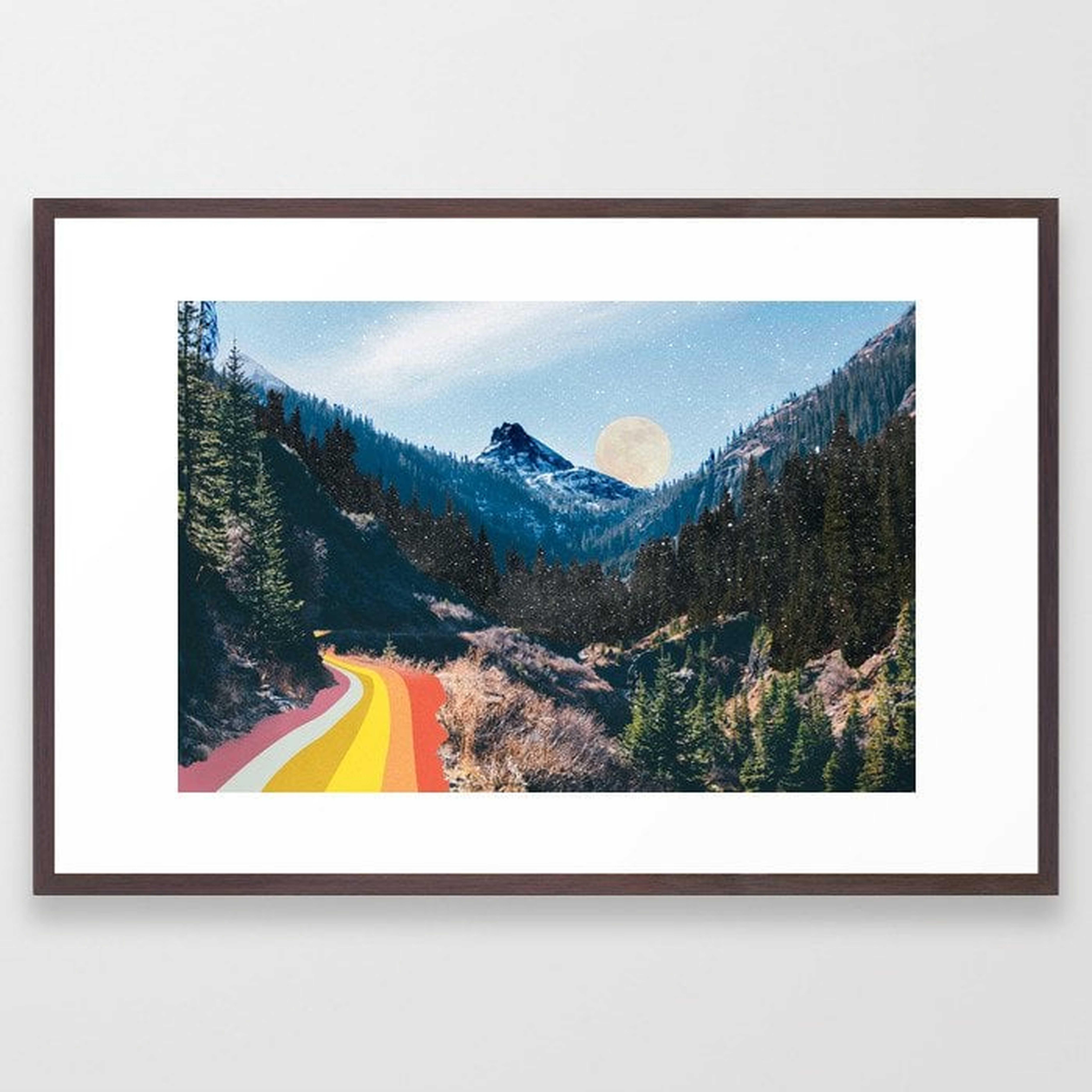 1960's Style Mountain Collage Framed Art Print - Society6