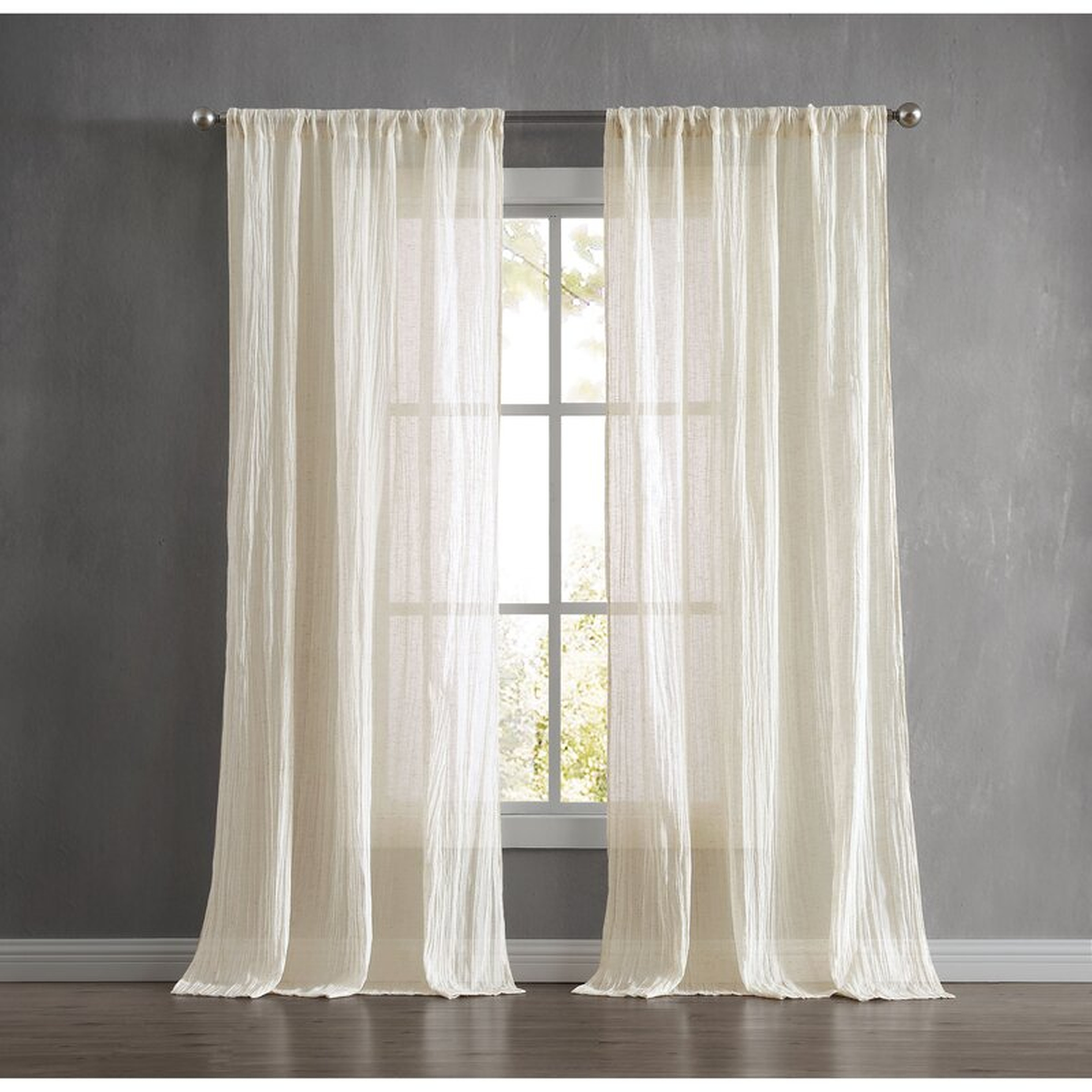 Charter Crushed Window Solid Semi-Sheer Curtain Panels - Wayfair