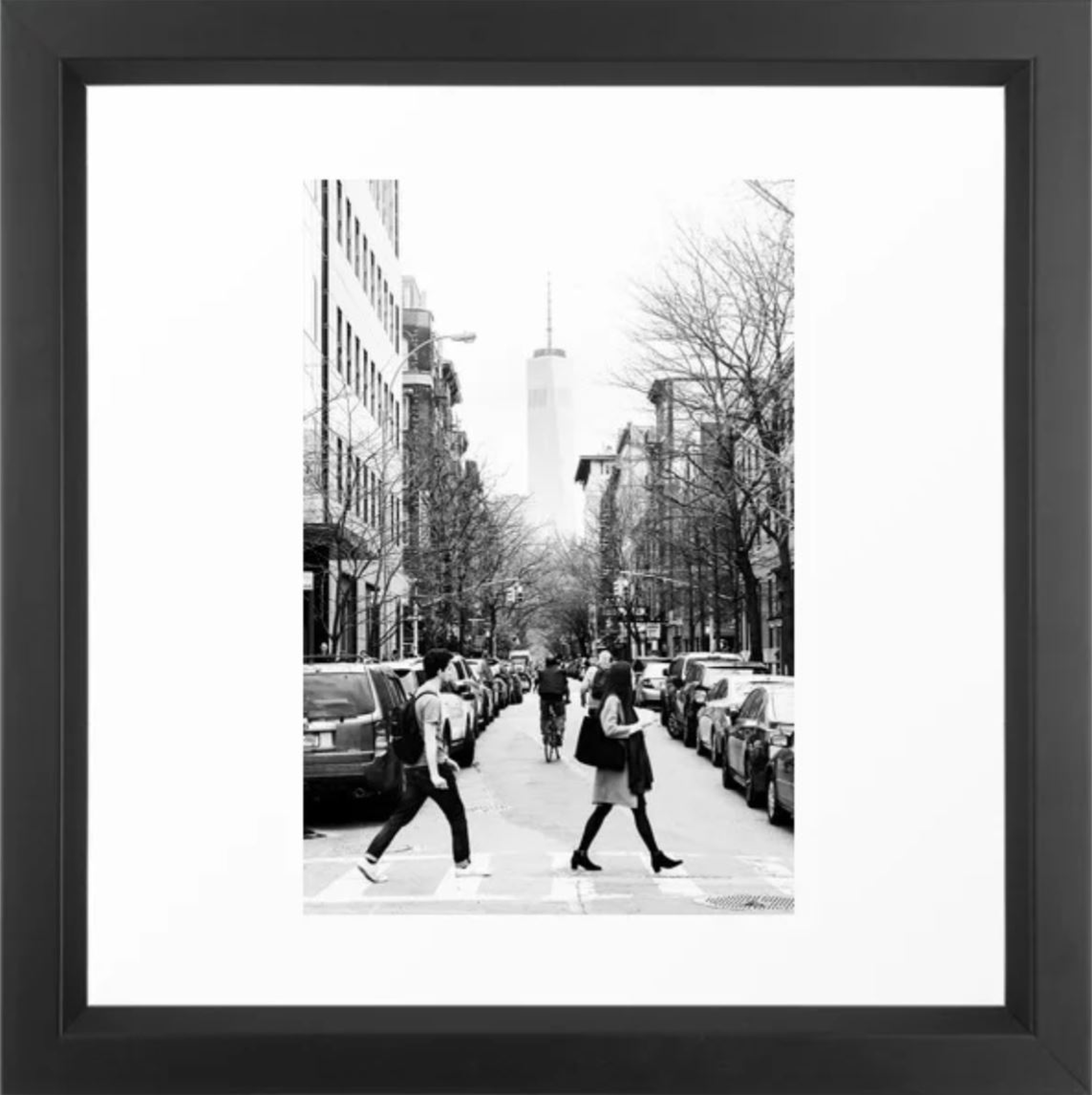 New York City Street Framed Art Print, Vector Black Frame, 12"x12" - Society6