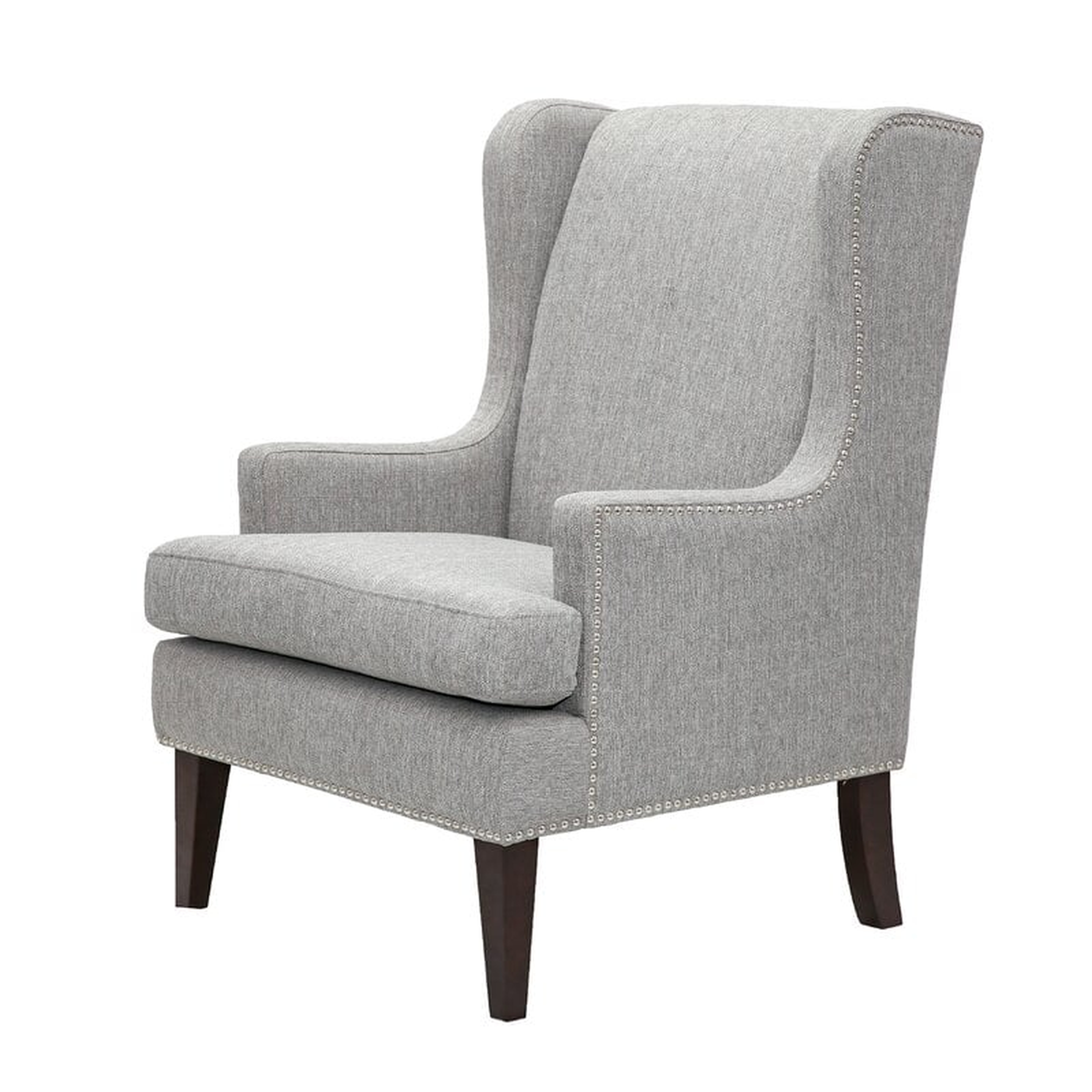Alvis 29" Wide Polyester Wingback Chair, Gray - Wayfair