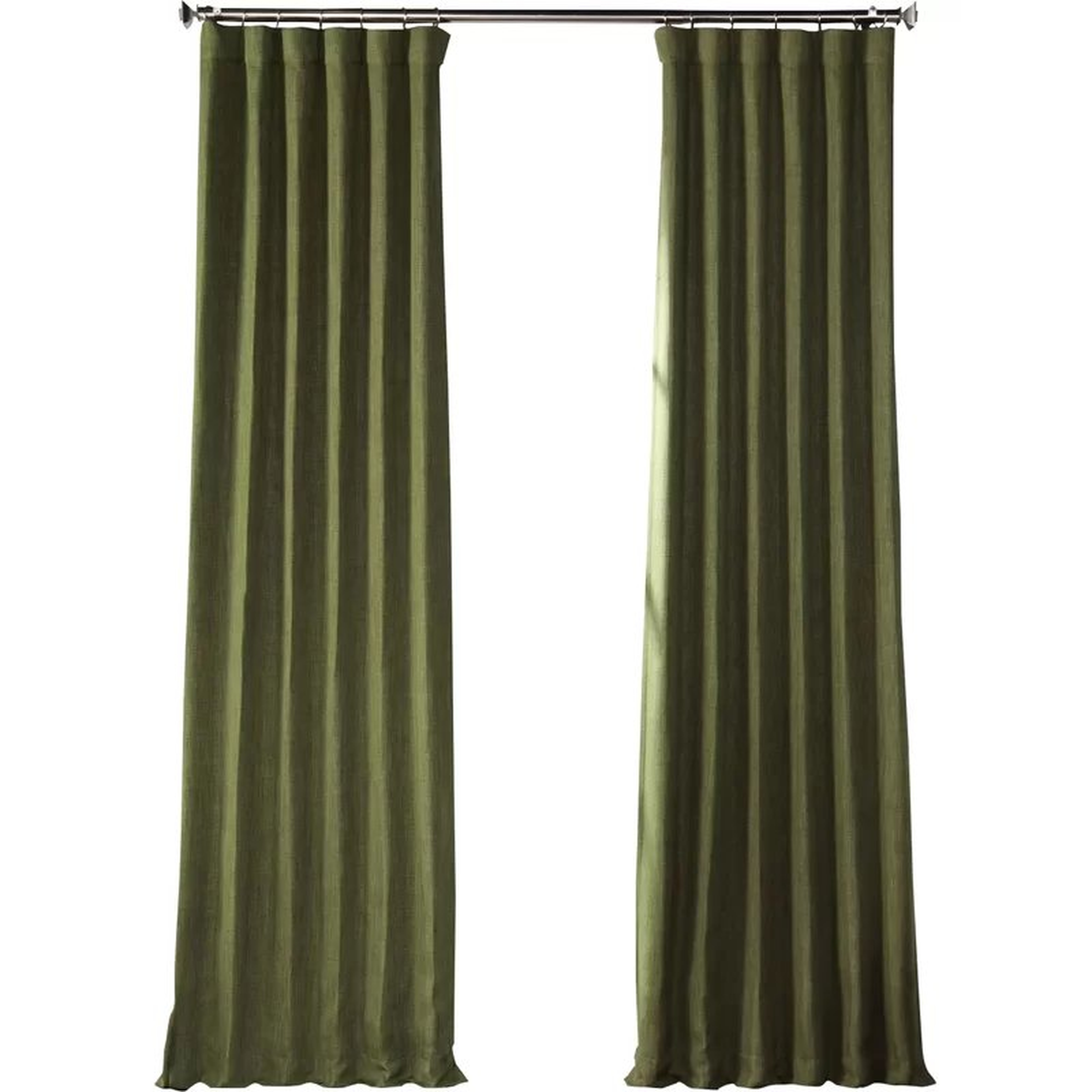 Clem Solid Room Darkening Rod Pocket Single Curtain Panel- Tuscany Green - Wayfair