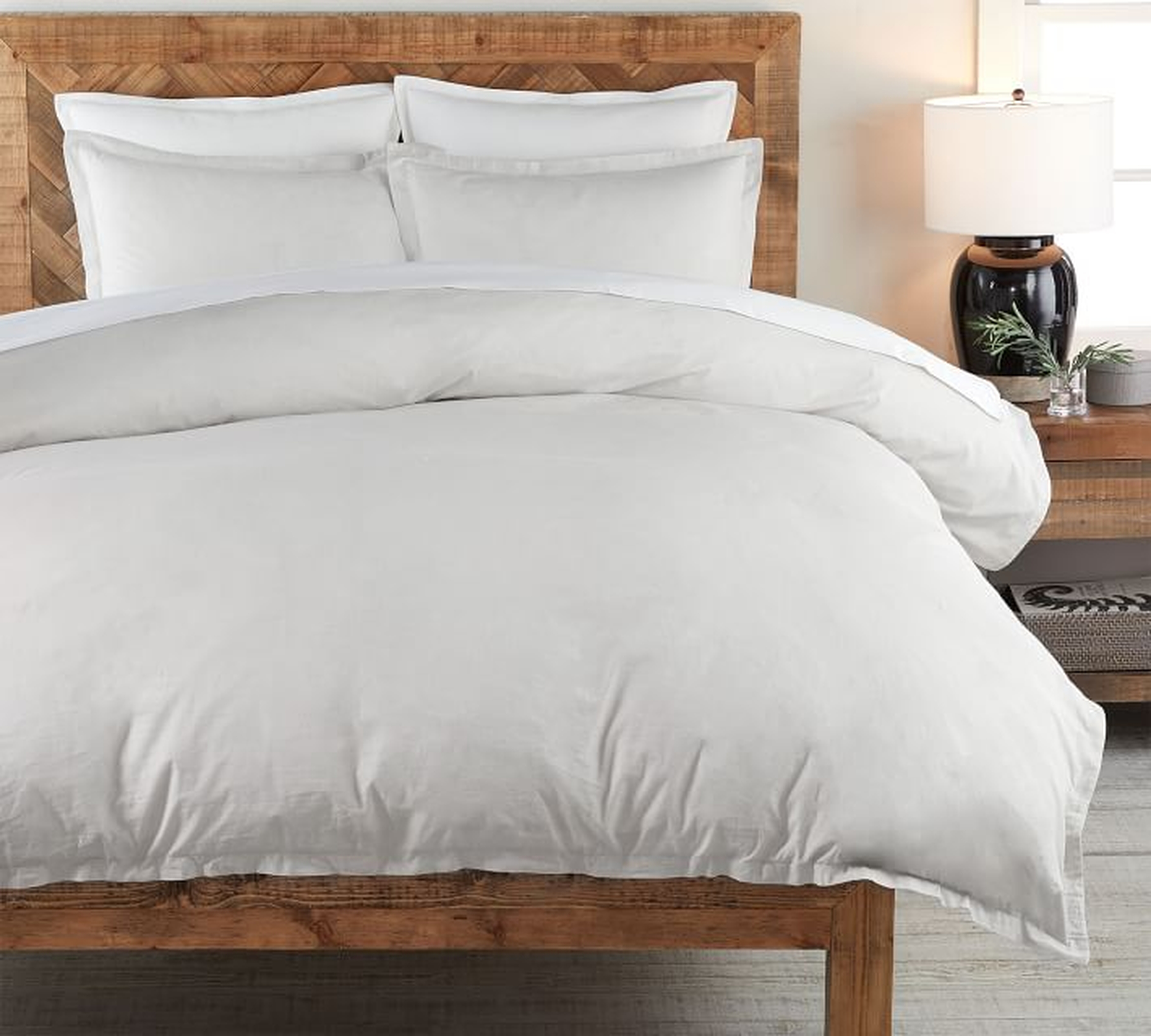 Spencer Washed Cotton Duvet, Full/Queen, Heathered Gray - Pottery Barn