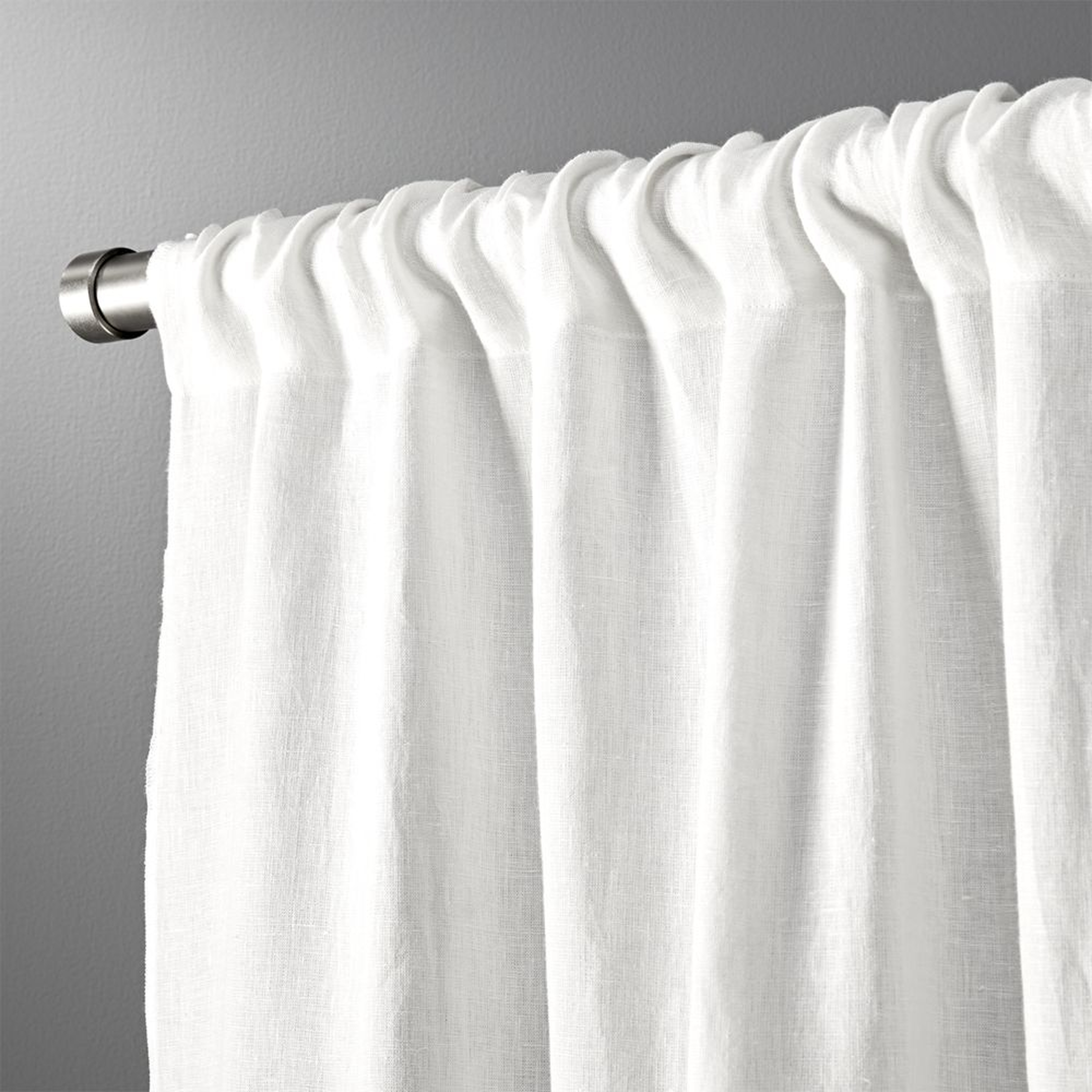"silver grey linen curtain panel 48""x96""" - CB2