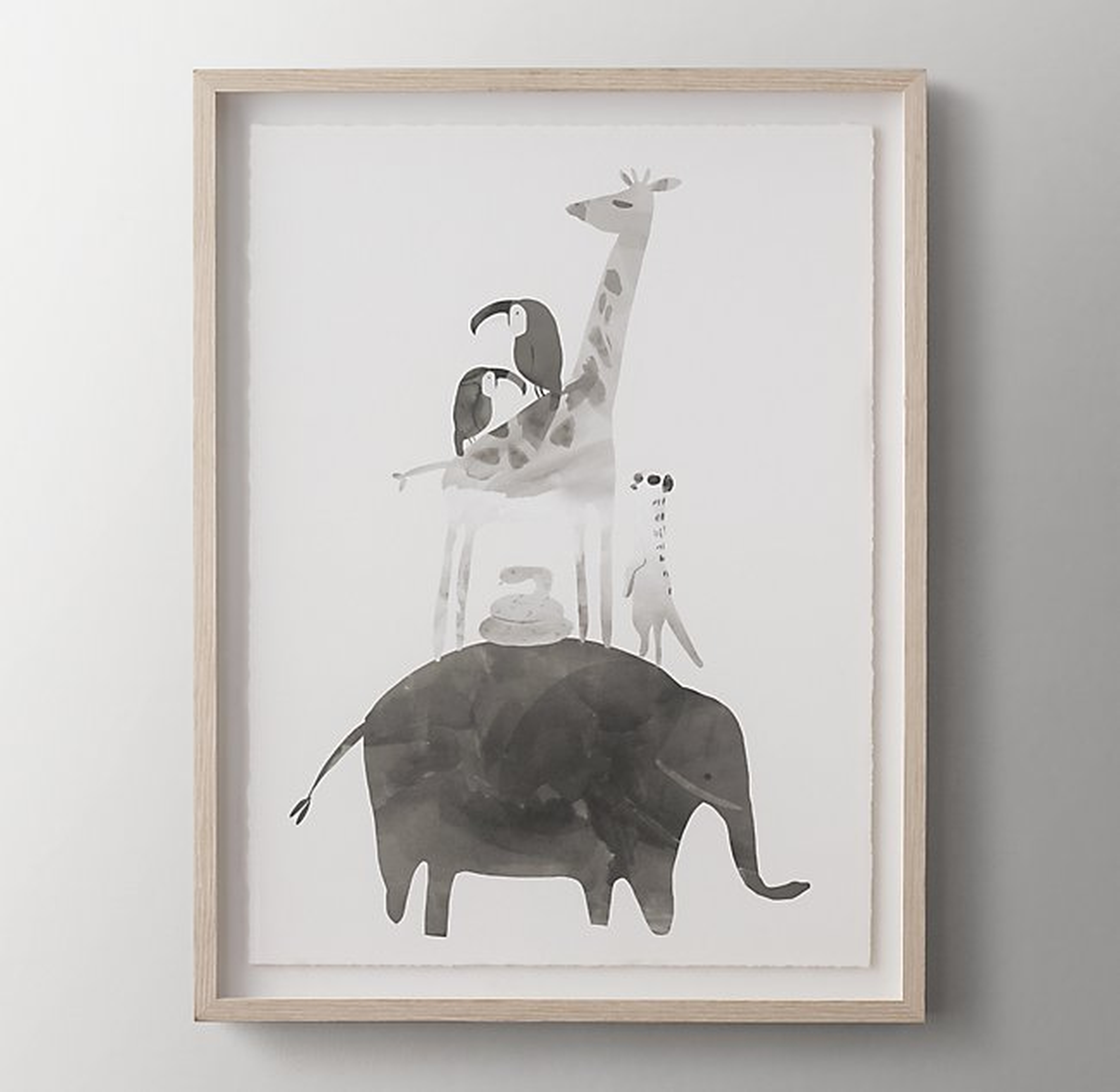 WATERCOLOR STACKED ANIMAL ART - ELEPHANT - RH Baby & Child