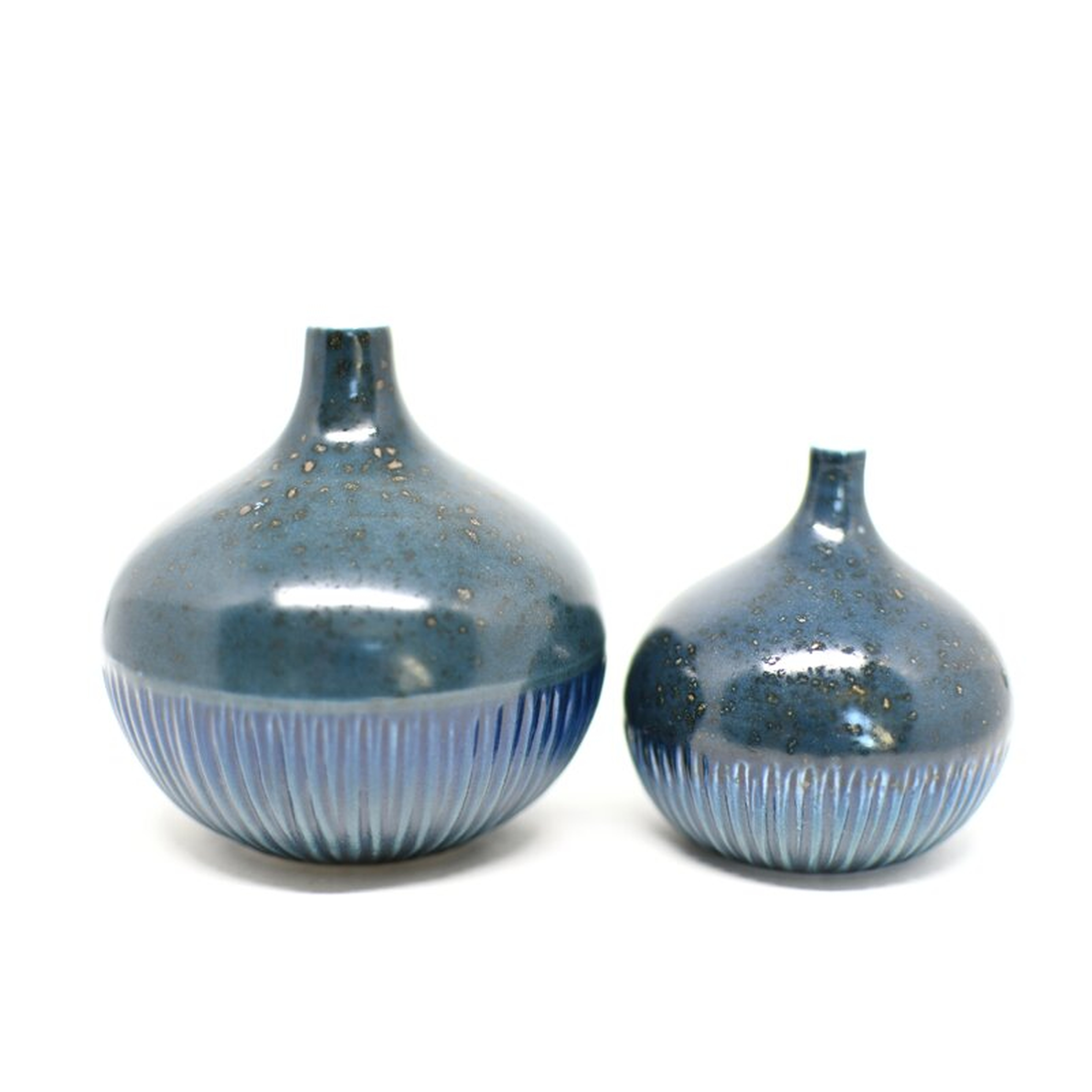 2 Piece Atencio Blue Porcelain Table Vase Set - Wayfair