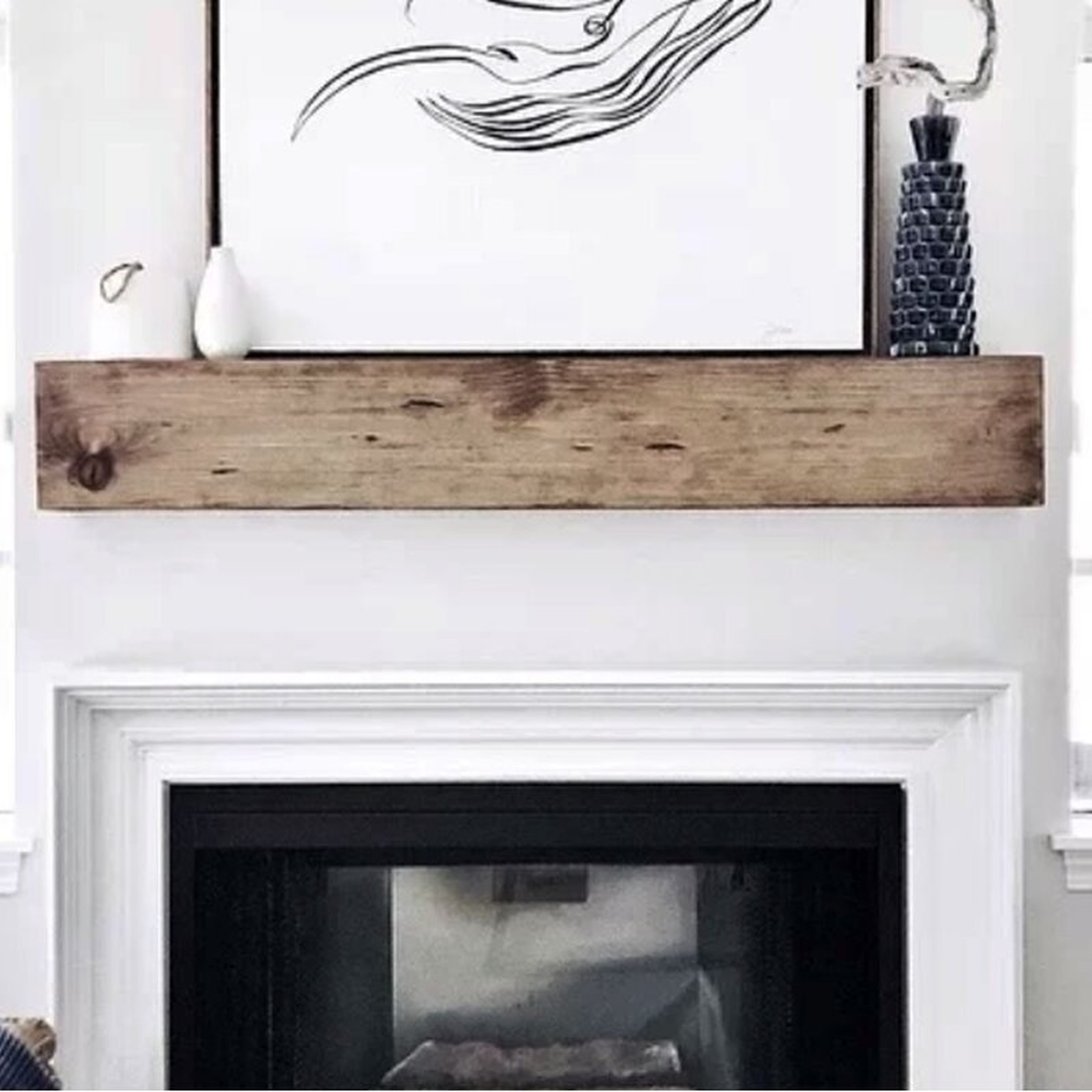 Rustic Oak Fireplace Shelf Mantel - Wayfair