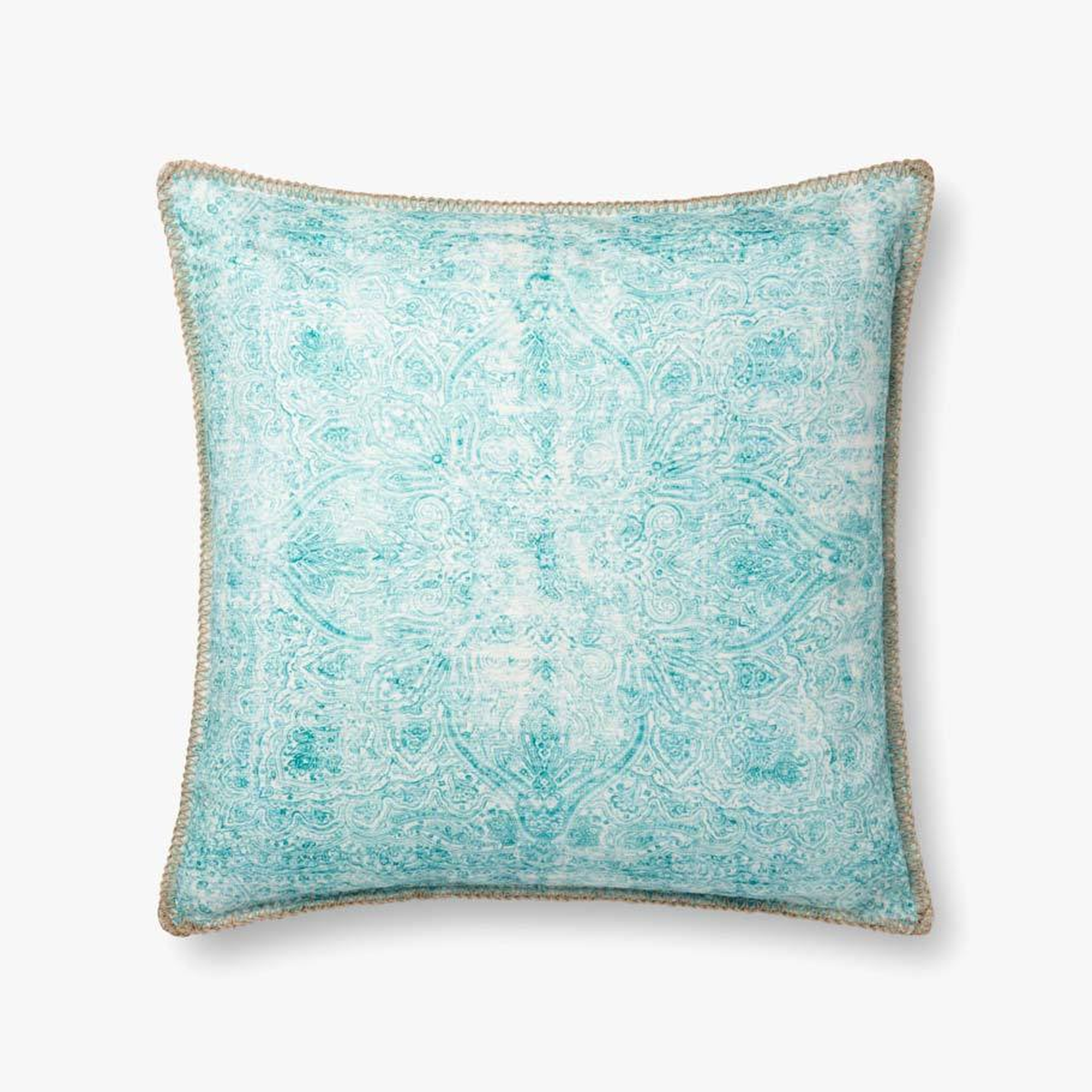 Loloi PILLOWS P0746 Teal 22" x 22" Cover w/Poly - Loloi Rugs