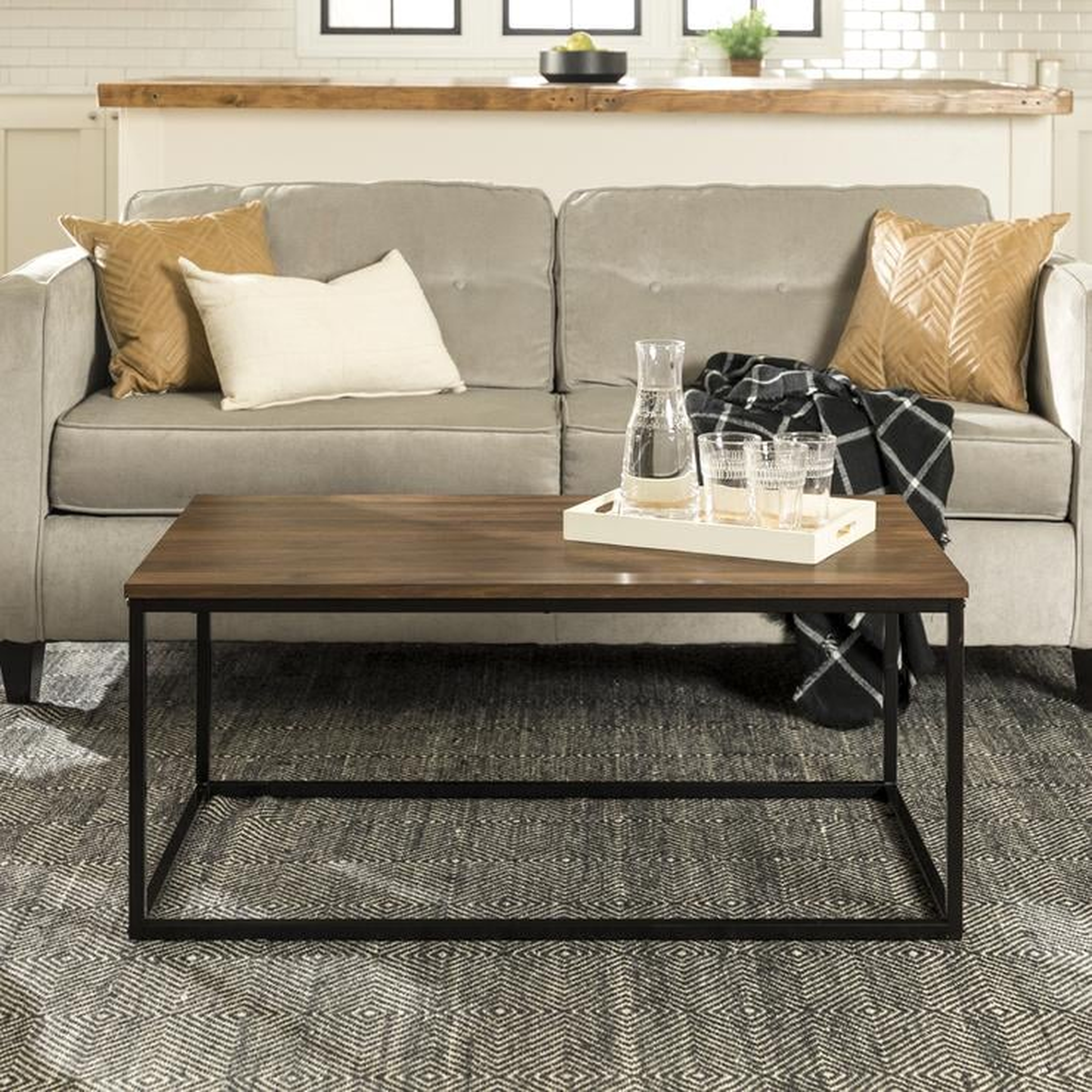 Lowell Coffee Table, Dark Walnut - Walker Edison